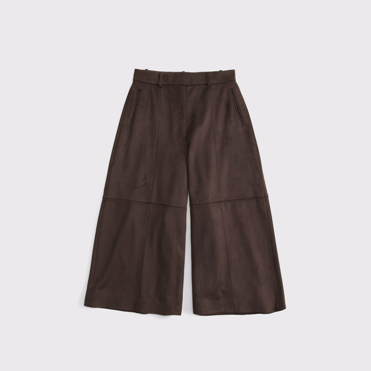 Abercrombie High Rise Vegan Suede Tailored Culotte Pant