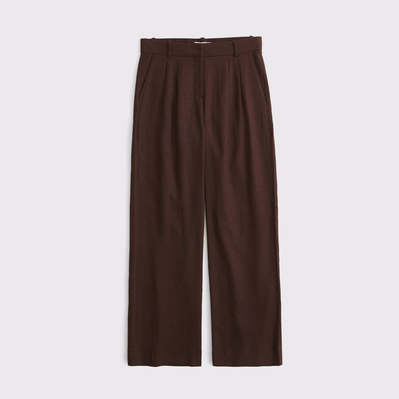 Abercrombie A&F Sloane Low Rise Linen-Blend Tailored Wide Leg Pant
