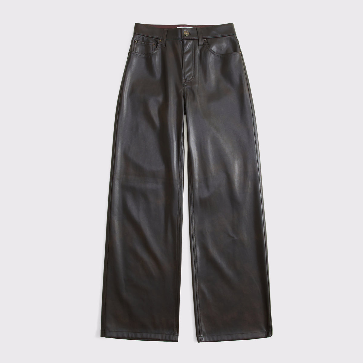Abercrombie Curve Love Vegan Leather High Rise Wide Leg Pant