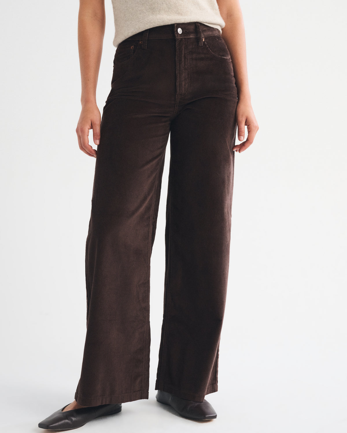 Abercrombie Corduroy High Rise Wide Leg Pant