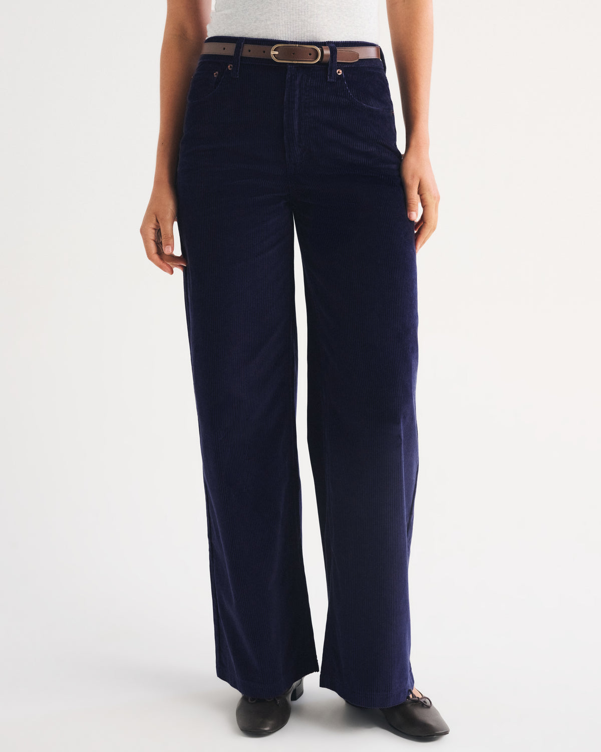 Abercrombie Corduroy High Rise Wide Leg Pant
