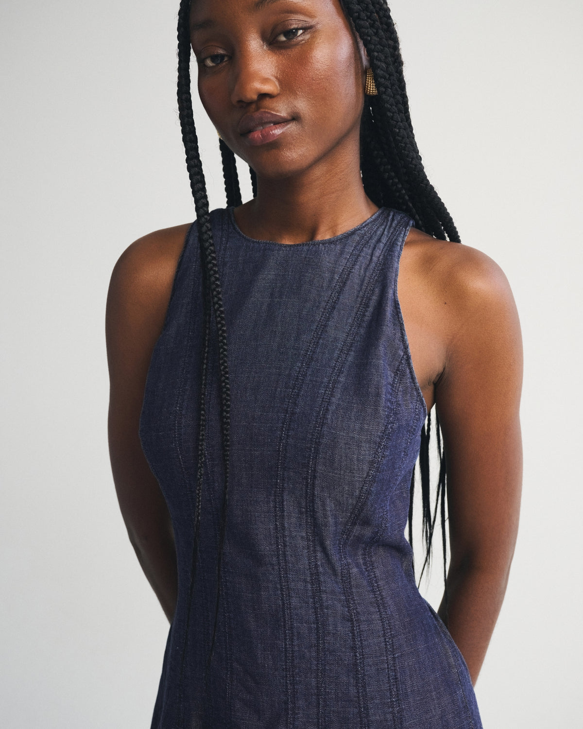 Abercrombie High Neck Chambray Mini Dress