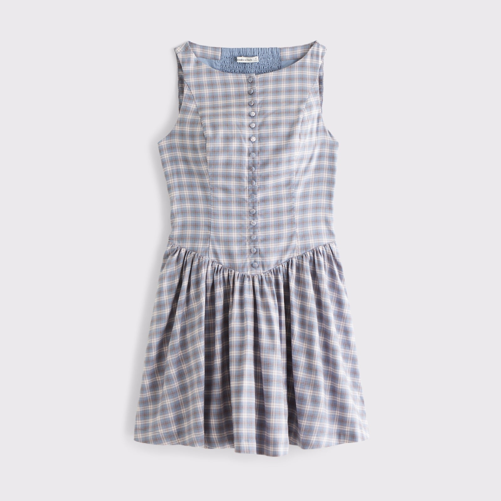 Abercrombie High Neck Button-Embellished Mini Dress