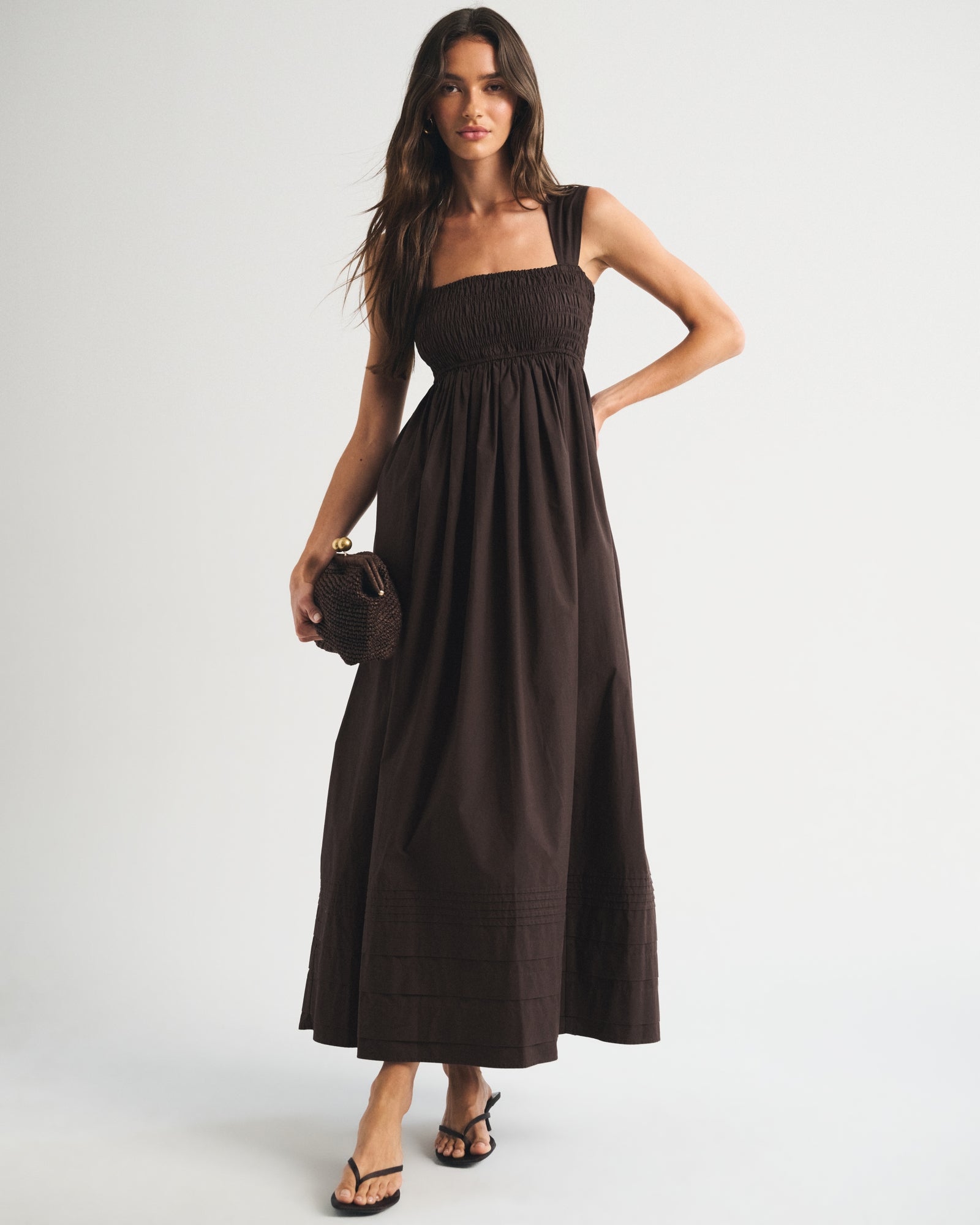 Abercrombie 100% Cotton A&F Sydney Smocked Maxi Dress