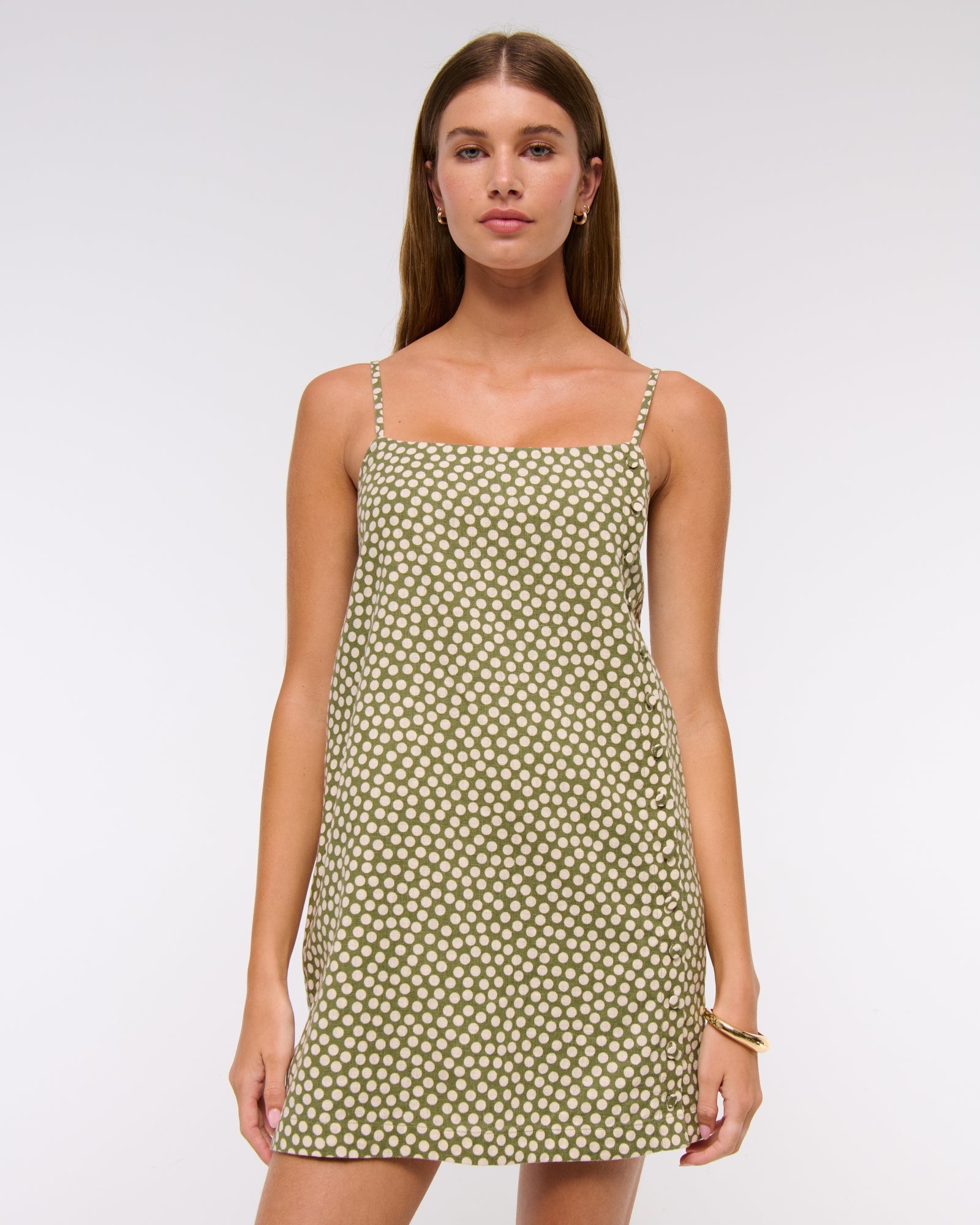 Abercrombie Linen-Blend Button Skort