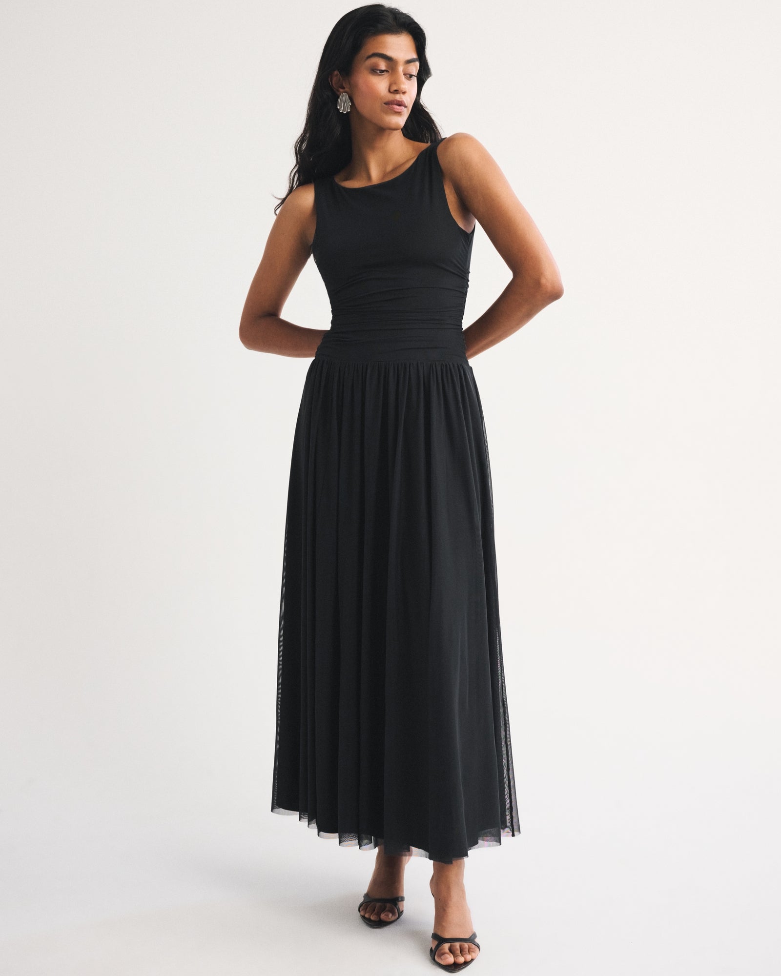 Abercrombie The A&F Convertible Mesh Maxi Dress