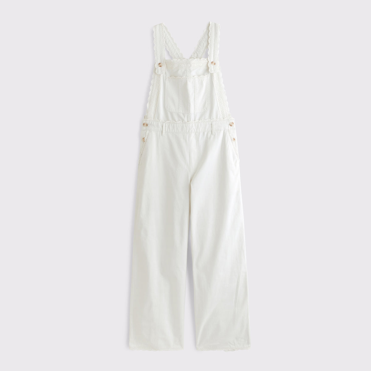 Abercrombie 100% Cotton Embroidered Trim Overall Jumpsuit