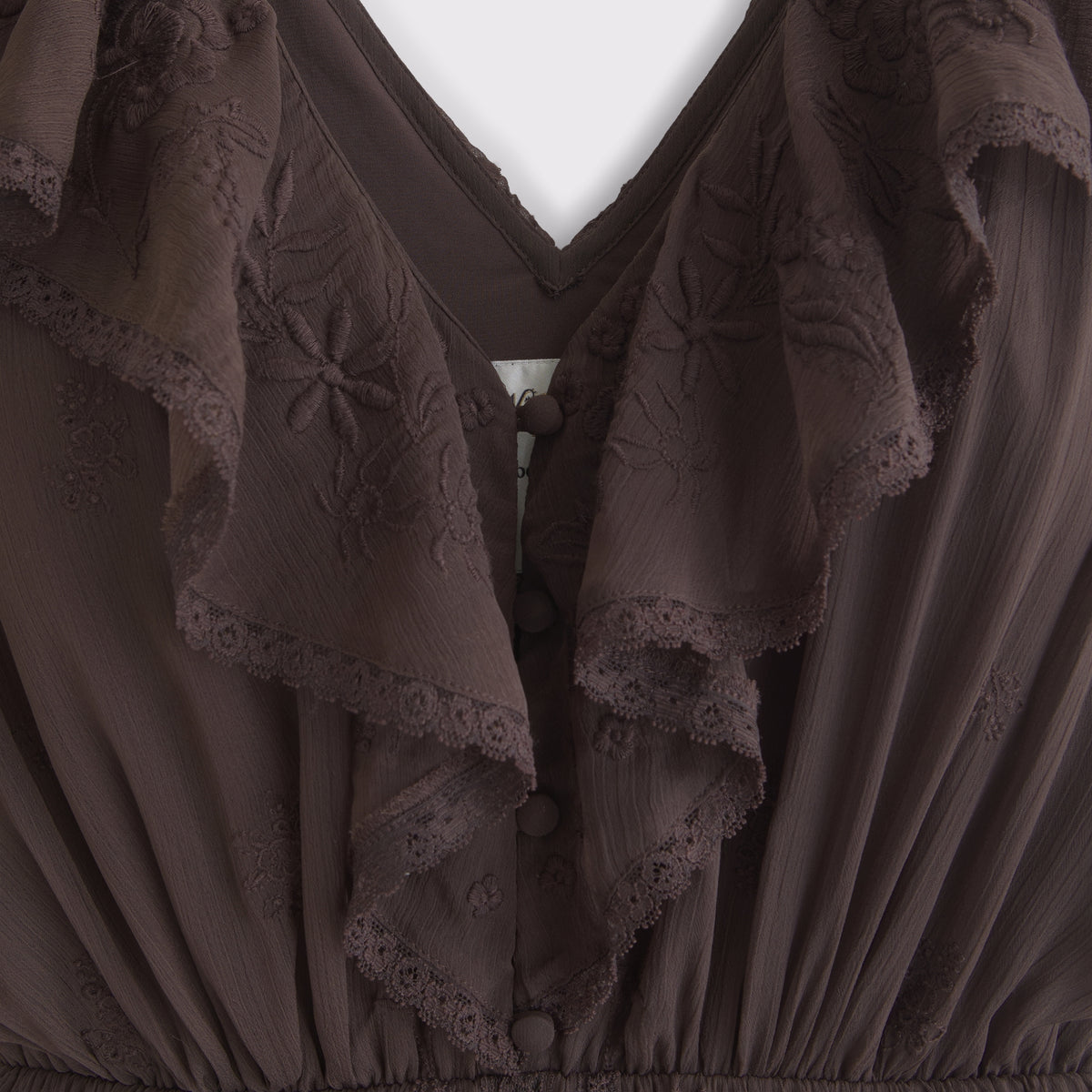 Abercrombie V-Neck Embroidered Tiered Maxi Dress