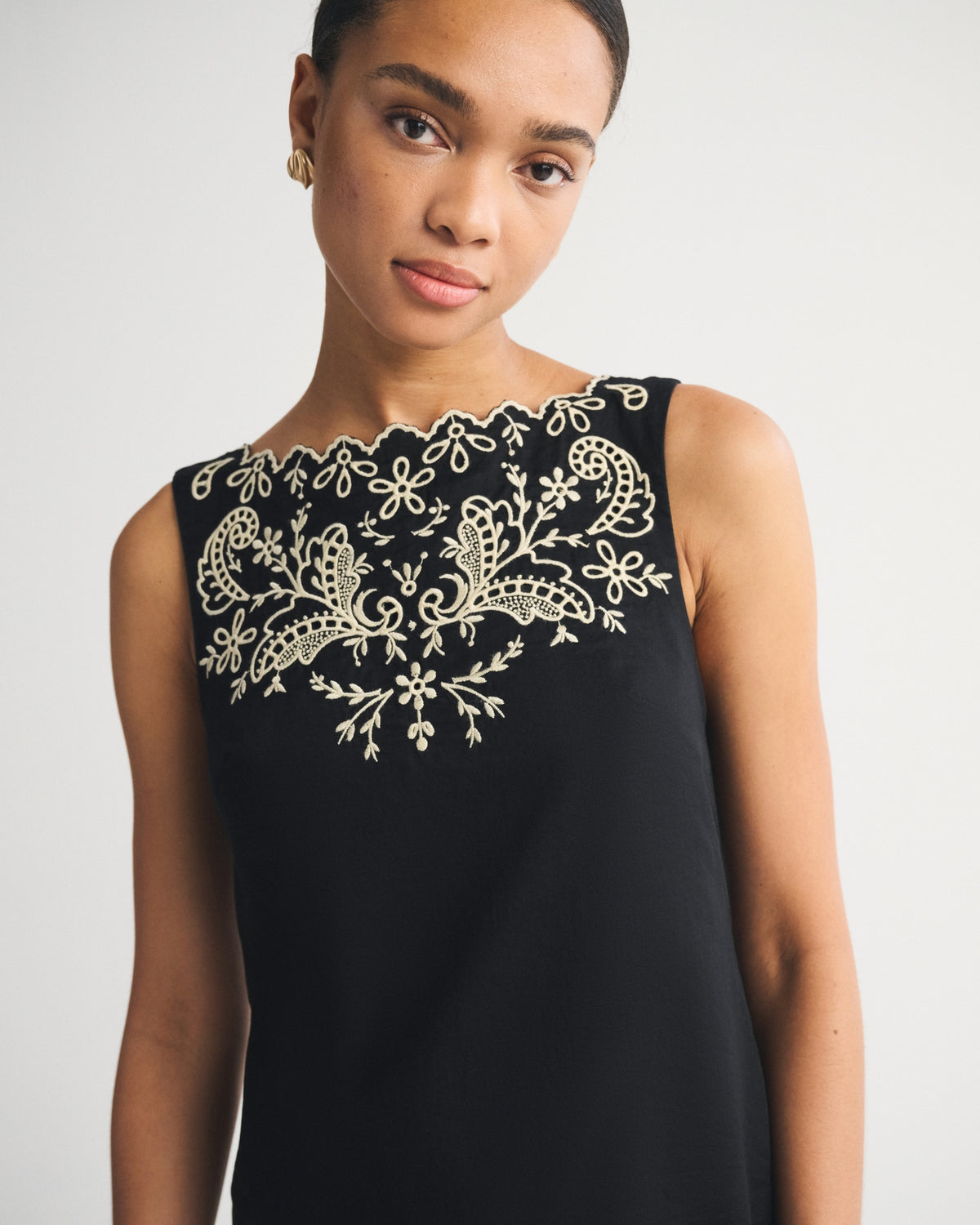 Abercrombie Embroidered High-Neck Mini Dress