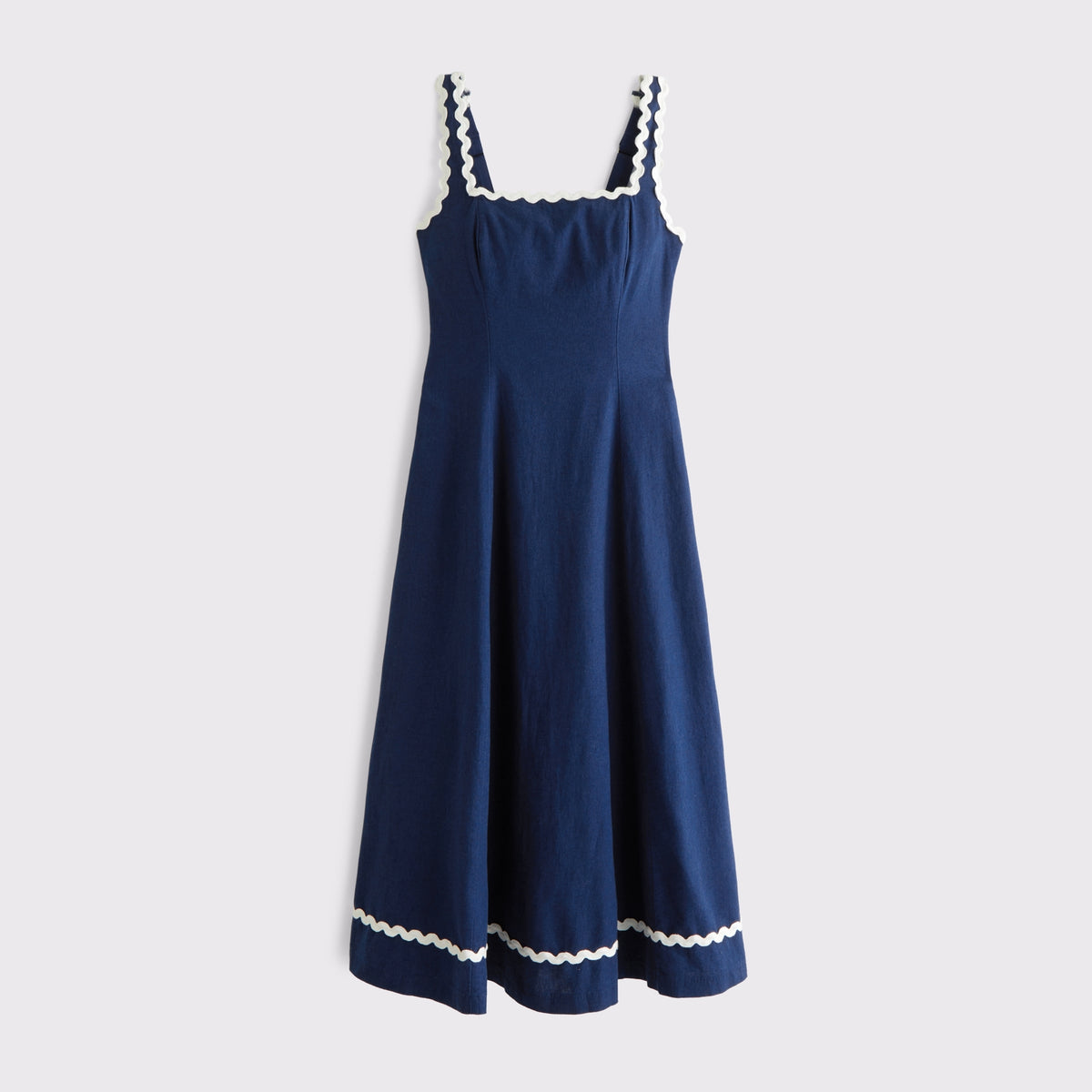 Abercrombie The A&F Mila Ric-Rac Linen-Blend Midi Dress