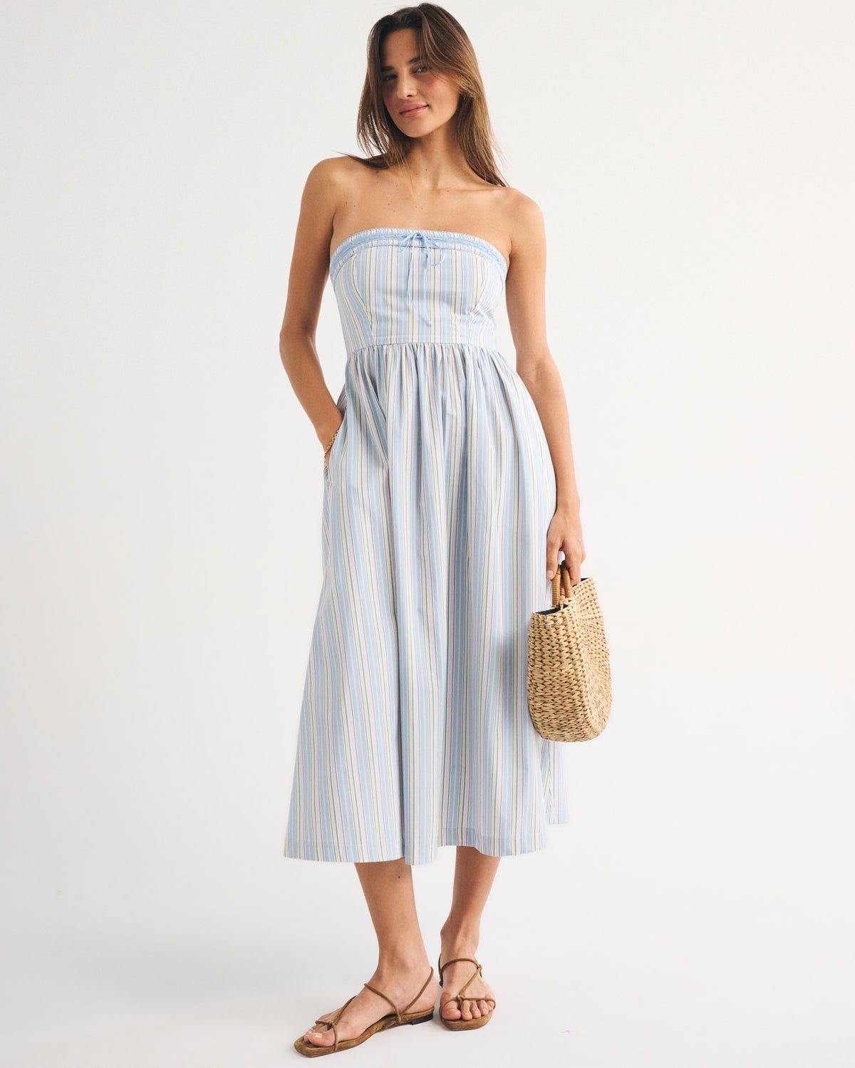 Abercrombie A&F Emerson Strapless Midi Dress
