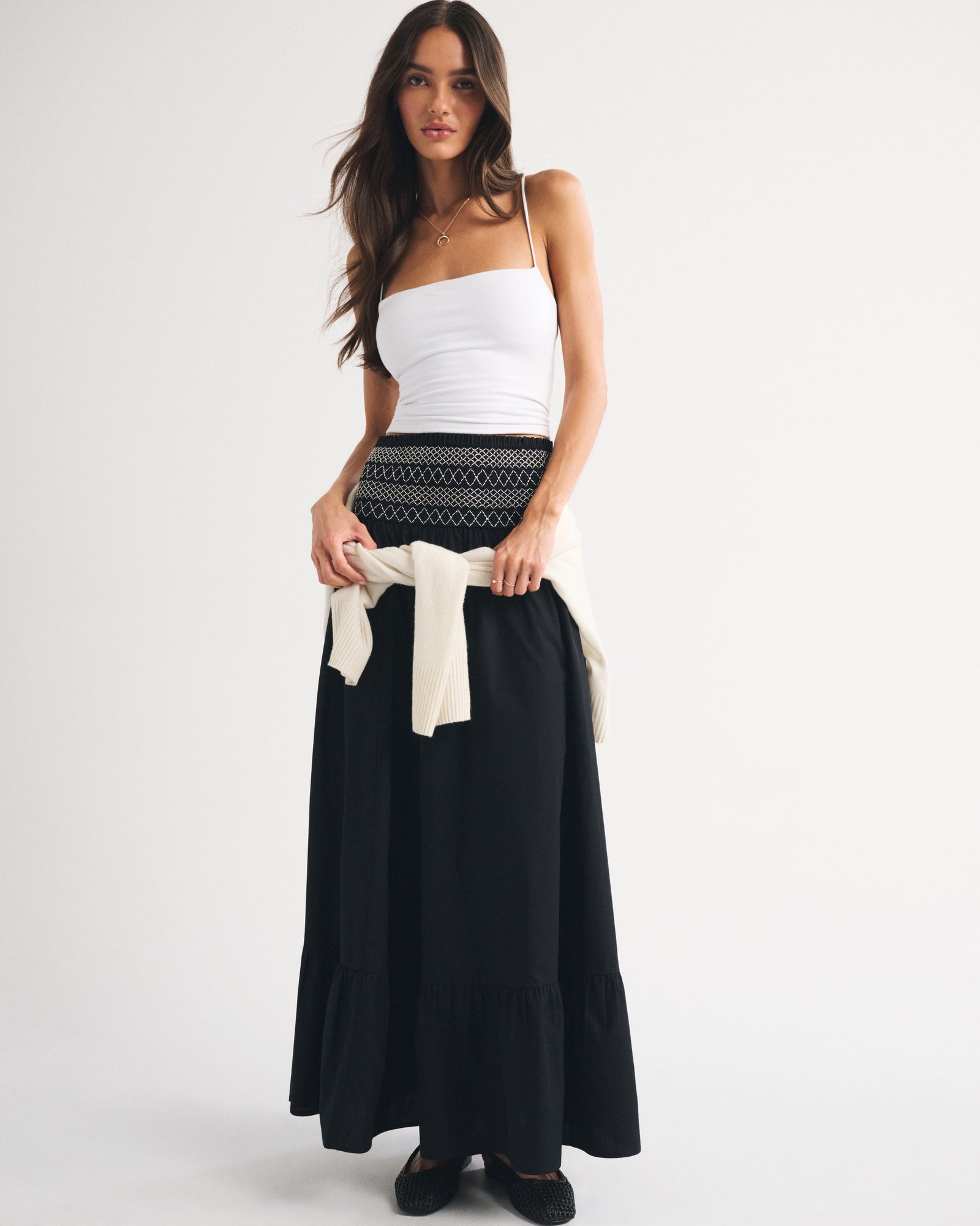 Abercrombie A&F Sydney Smocked Convertible Midi Dress