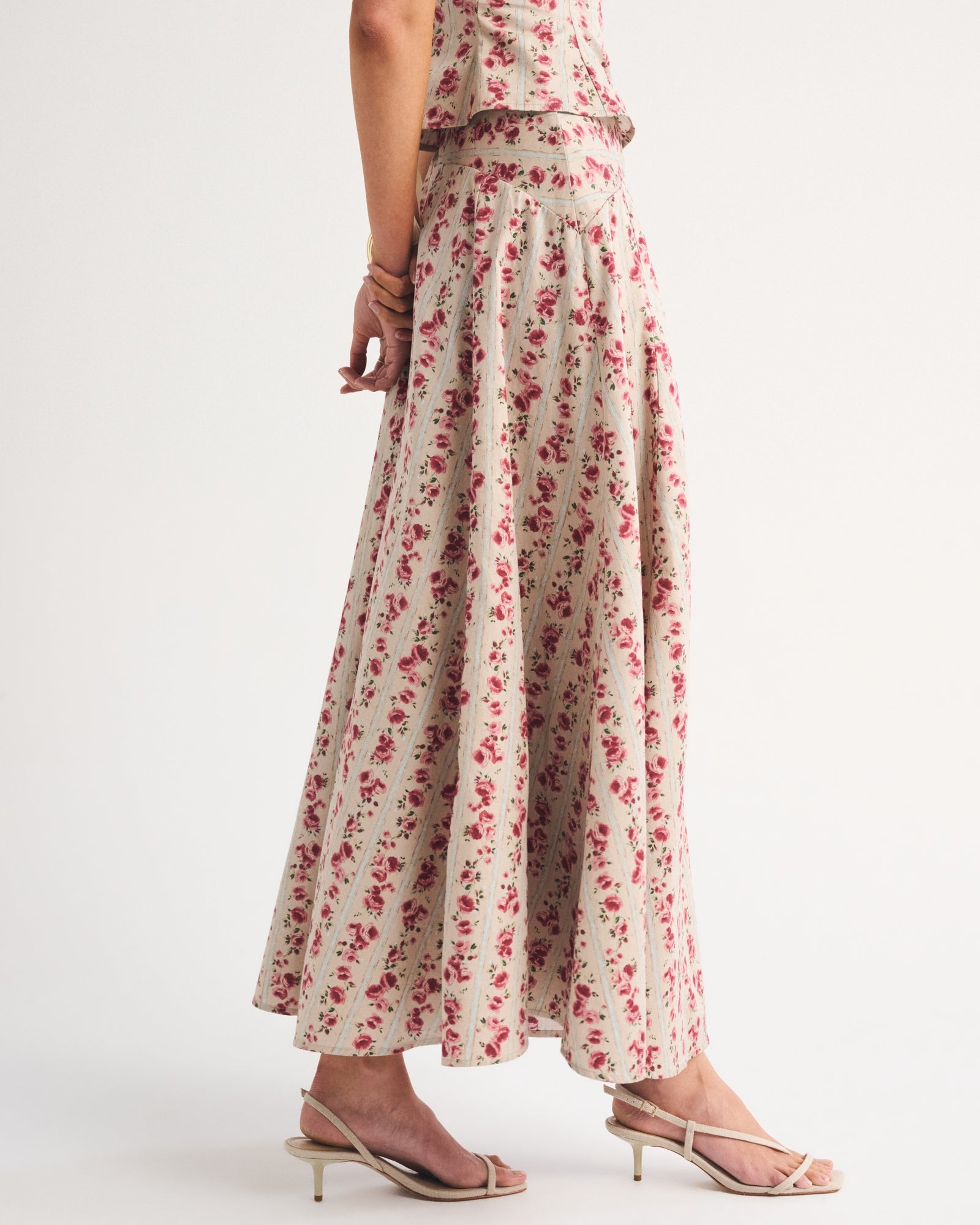 Abercrombie High Rise Flowy Maxi Set Skirt