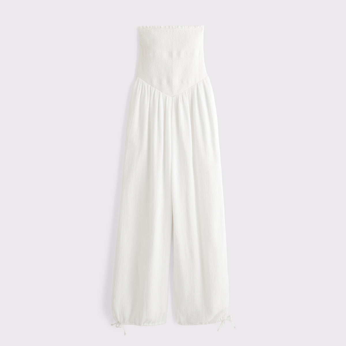 Abercrombie A&F Sydney Smocked Strapless Balloon Leg Jumpsuit