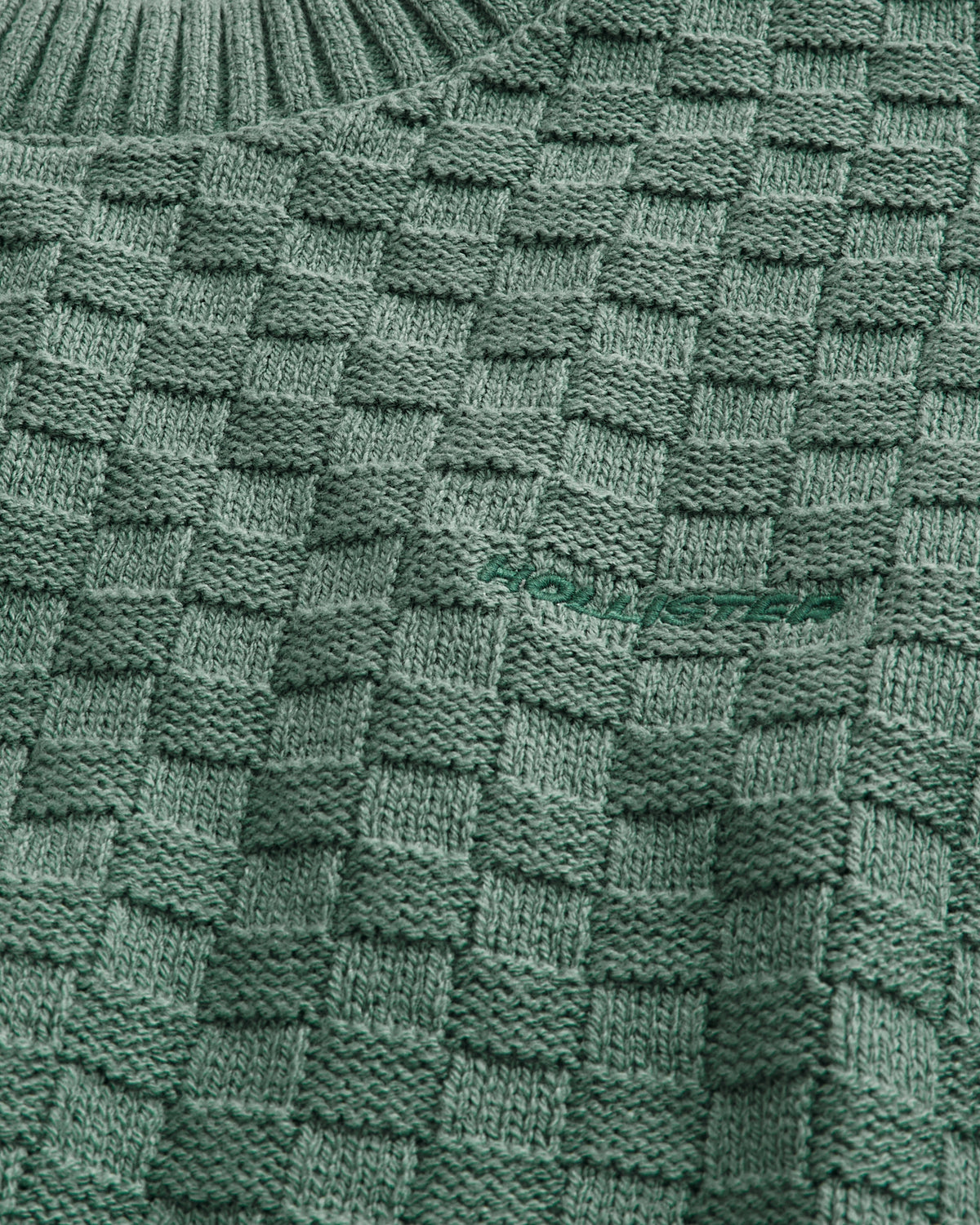 Hollister Boxy Textural Logo Crew Sweater
