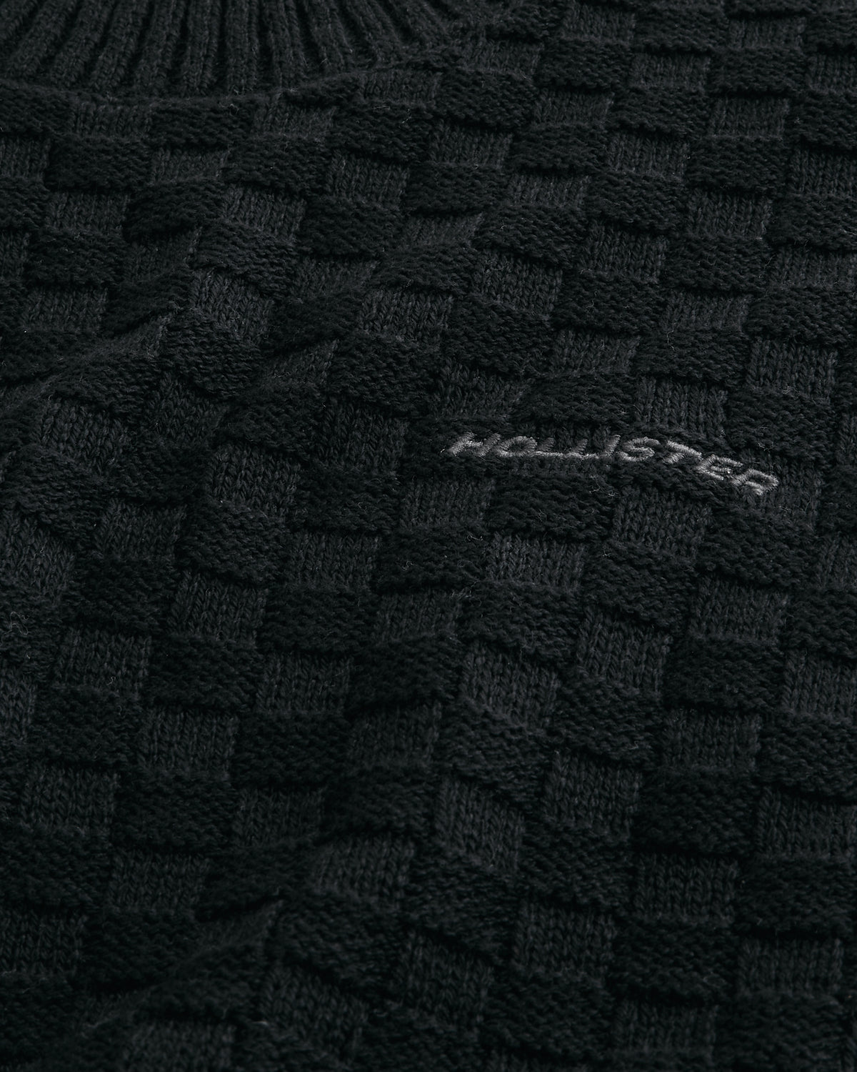 Hollister Boxy Textural Logo Crew Sweater