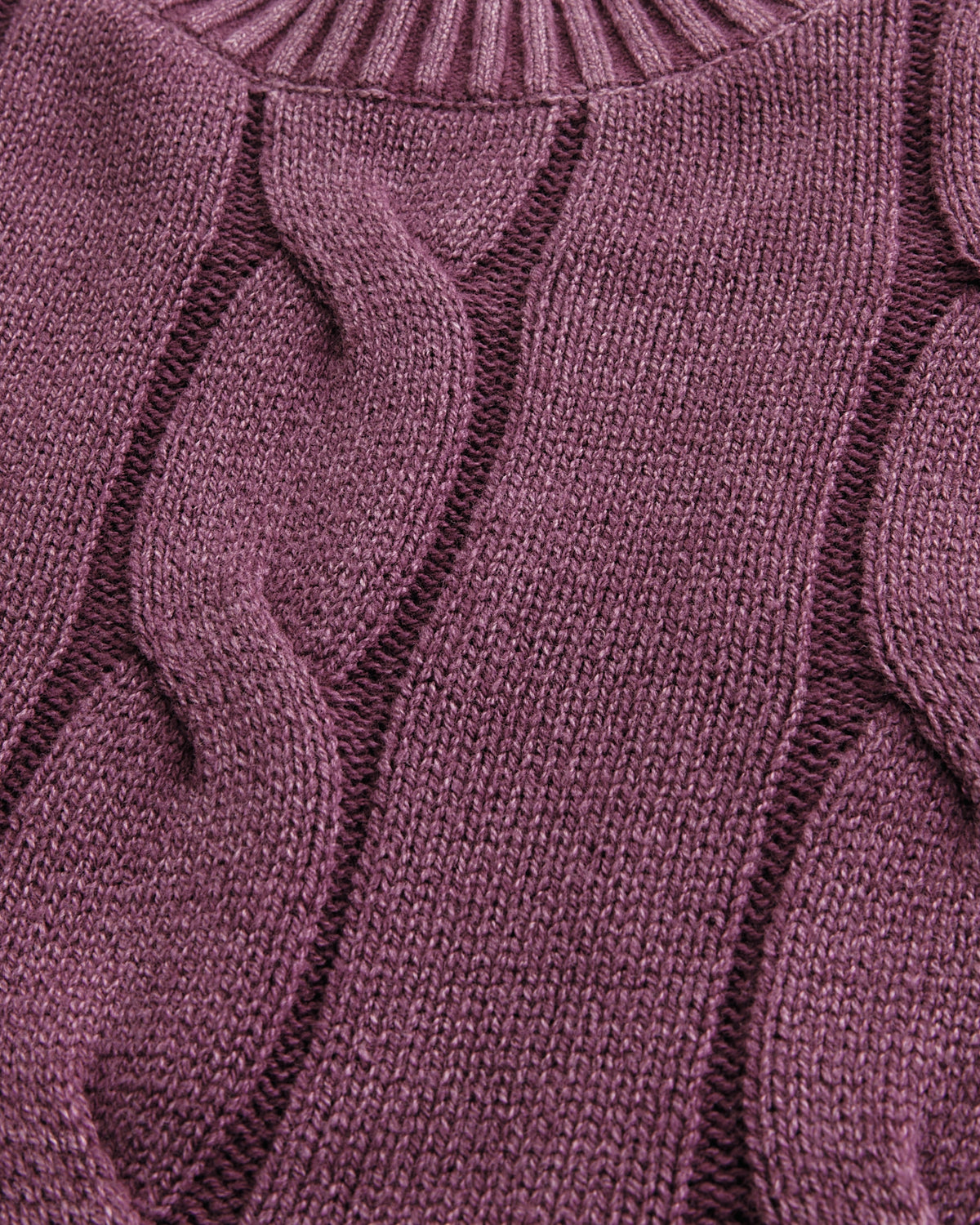 Hollister Boxy Washed Cable-Knit Crew Sweater
