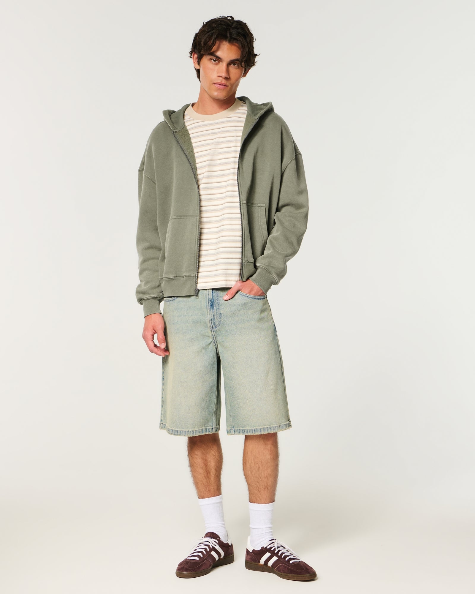 Hollister Boxy Zip-Up Hoodie