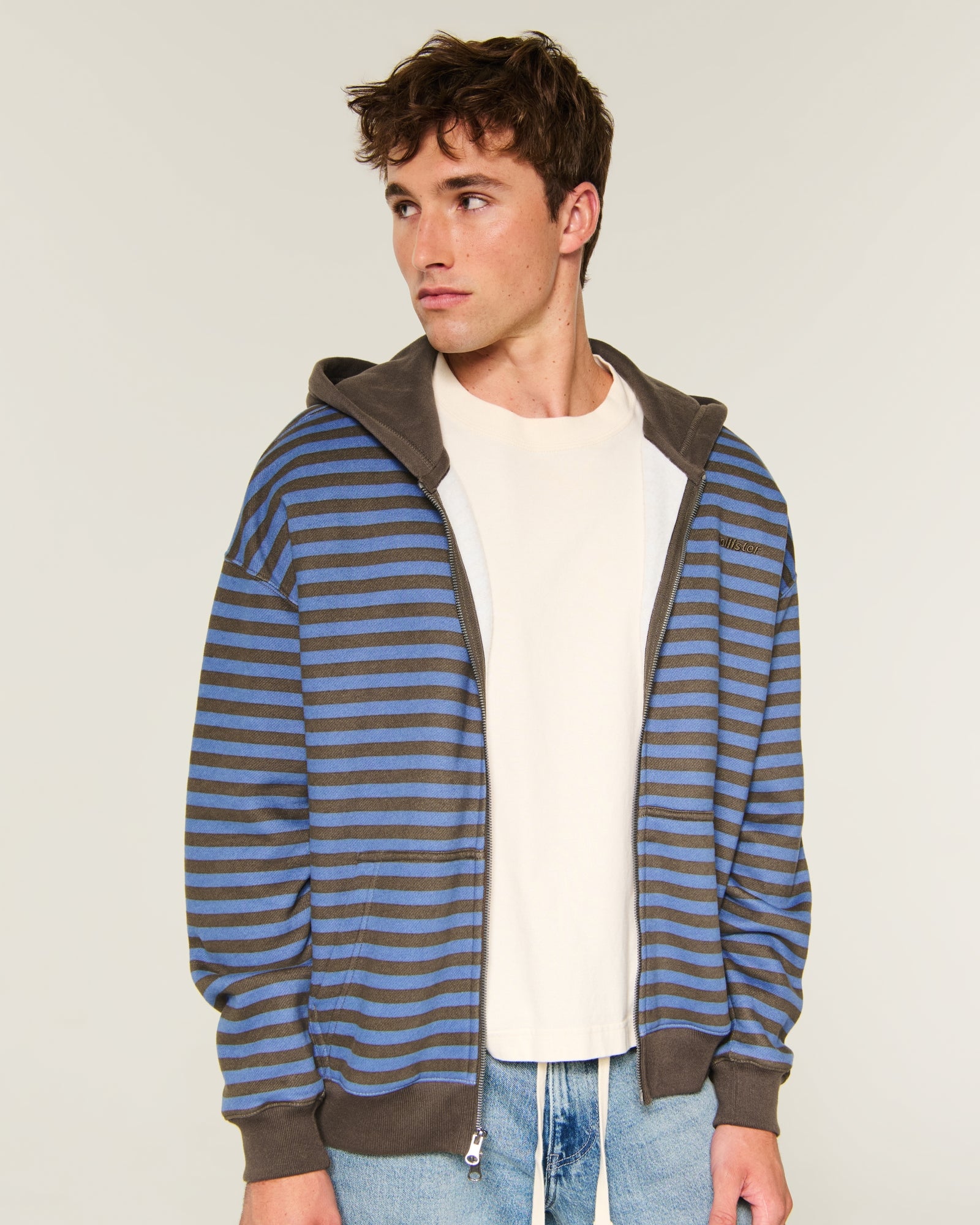 Hollister Boxy Zip-Up Hoodie