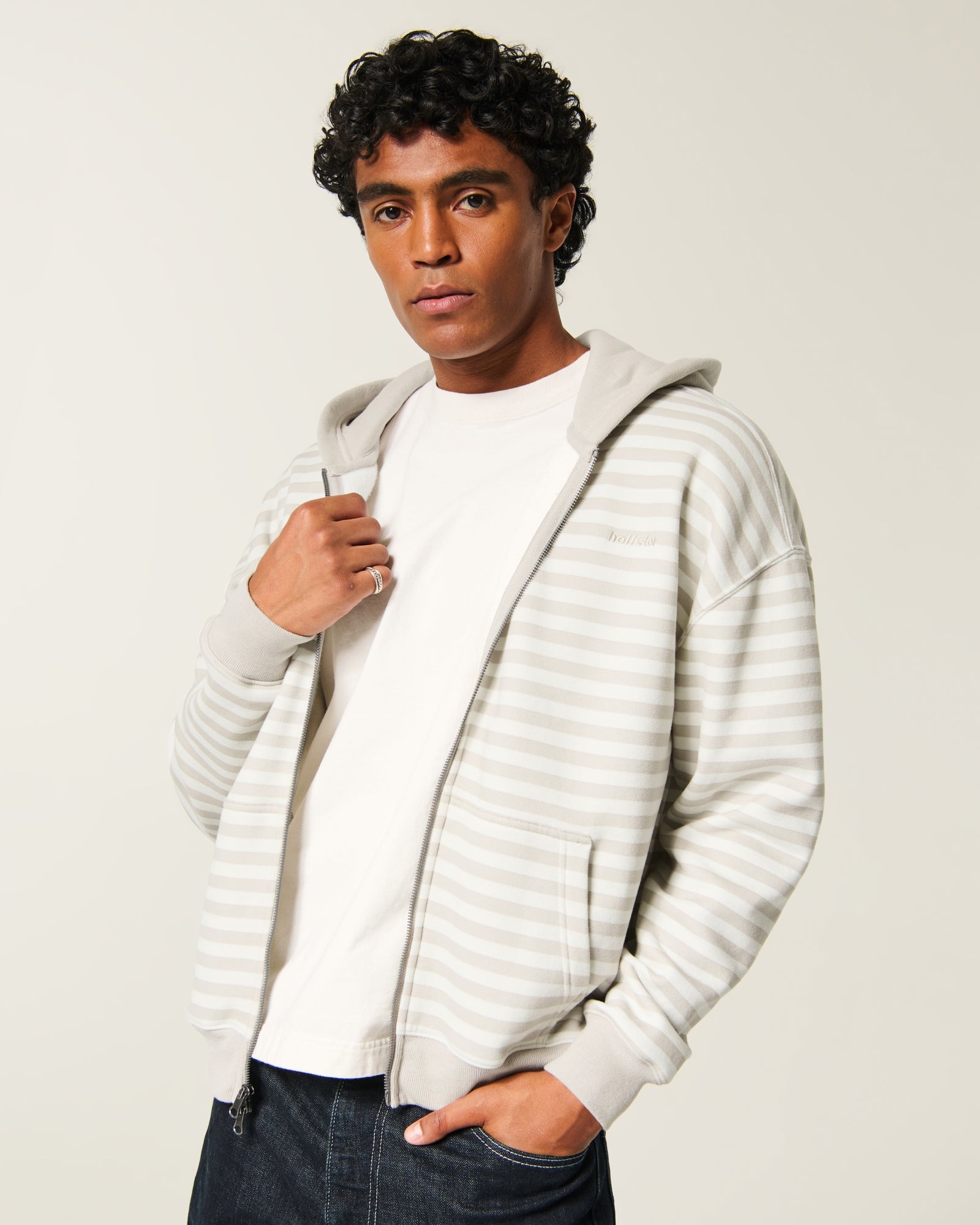 Hollister Boxy Zip-Up Hoodie