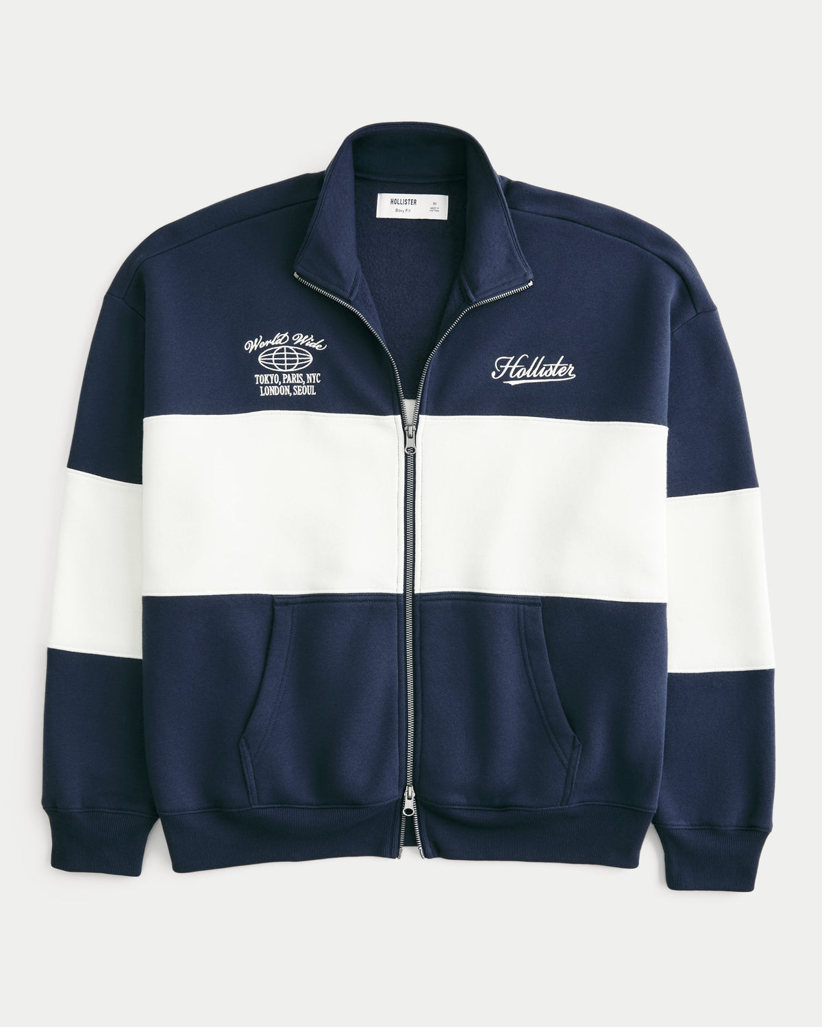 Hollister Boxy Zip-Up Logo Sweatshirt