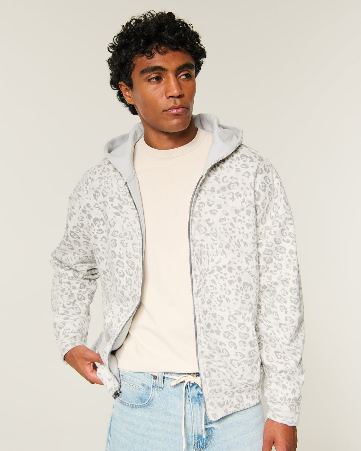 Hollister Boxy Reversible Zip-Up Hoodie