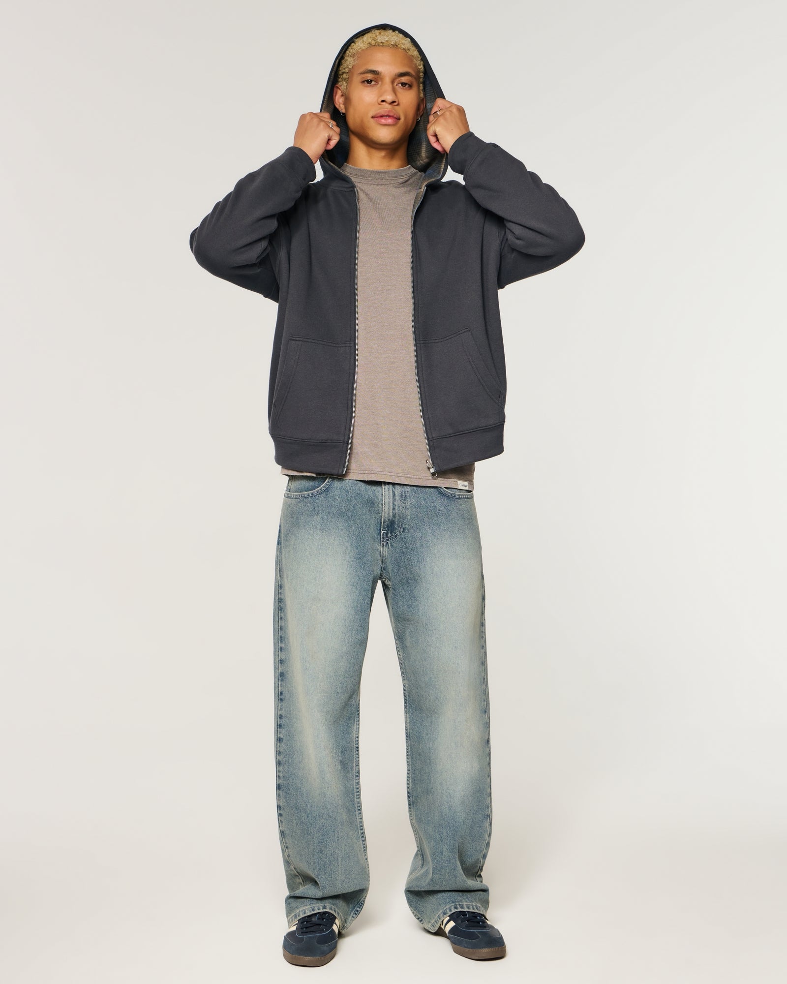 Hollister Boxy Reversible Zip-Up Hoodie