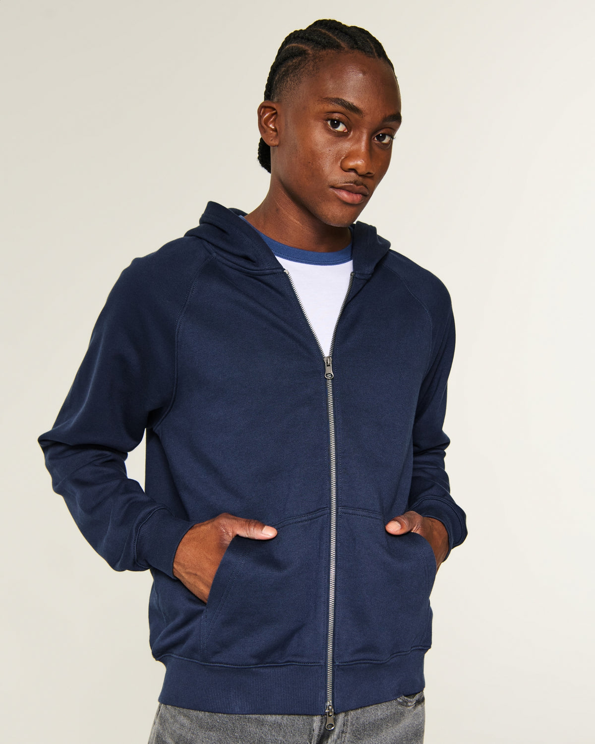 Hollister Boxy Terry Zip-Up Hoodie