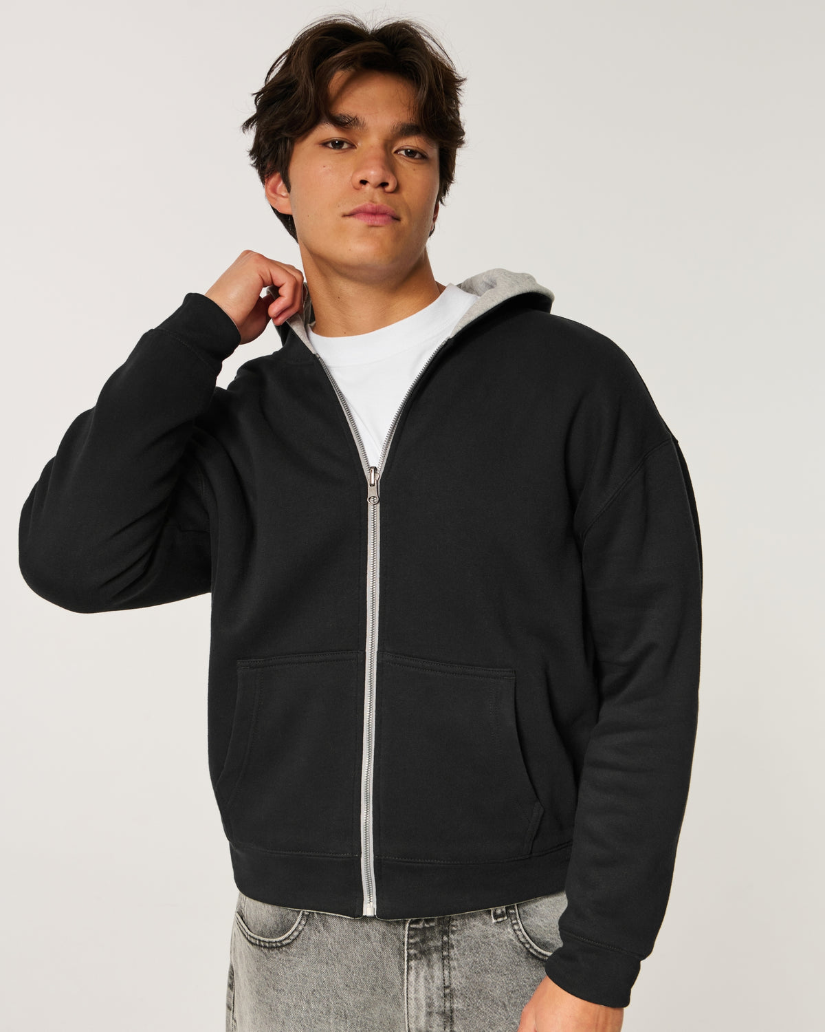 Hollister Boxy Reversible Zip-Up Hoodie