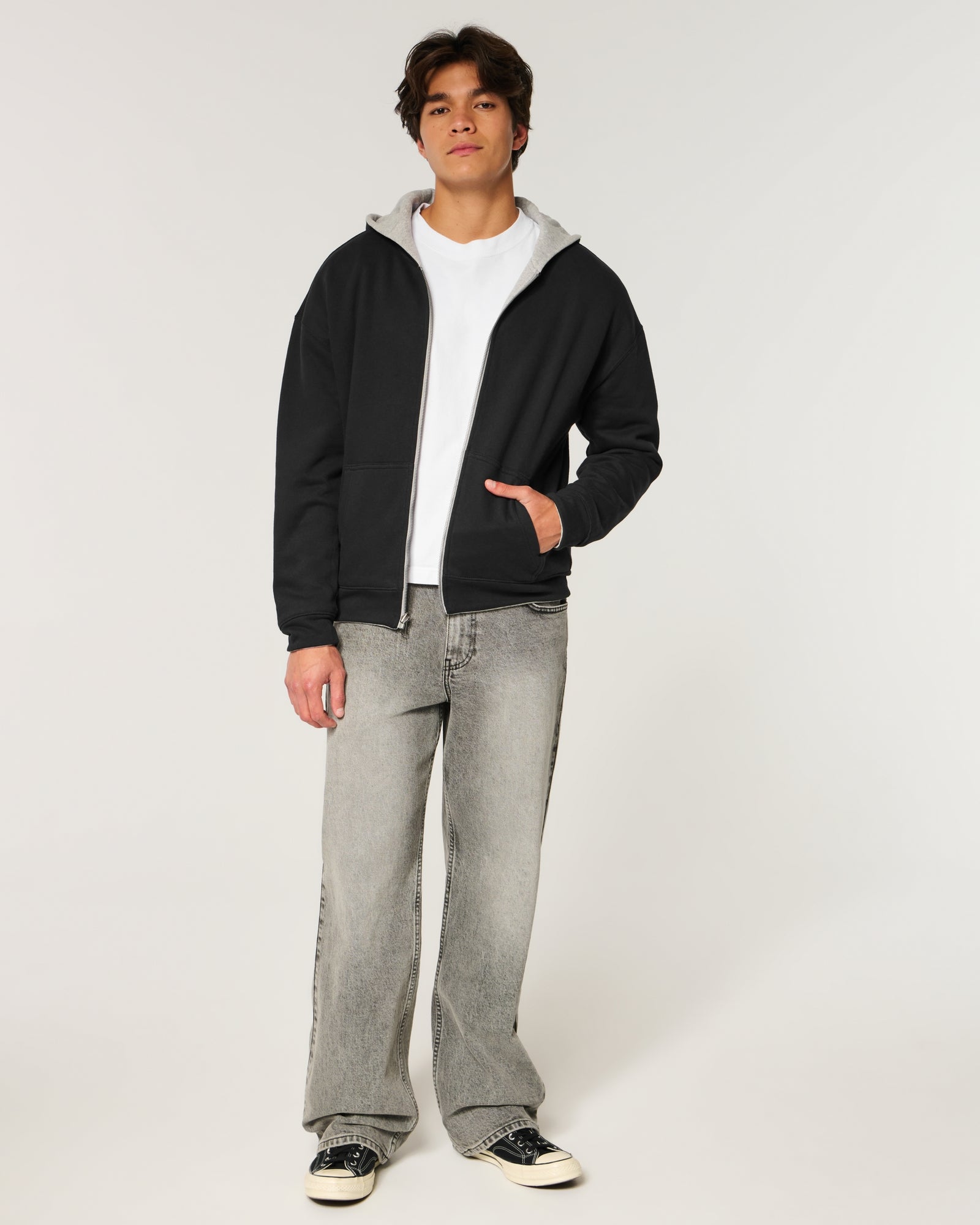 Hollister Boxy Reversible Zip-Up Hoodie