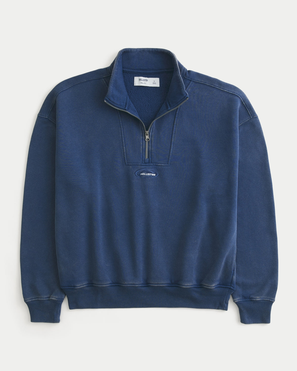 Hollister Boxy Quarter-Zip Logo Sweatshirt