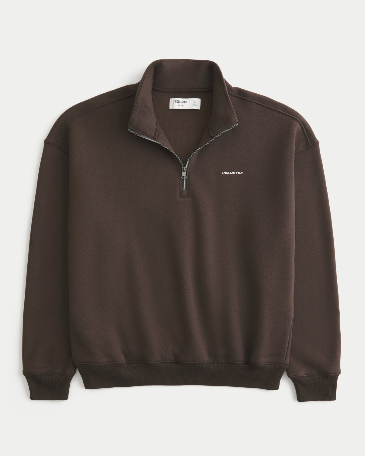 Hollister Hollister Feel Good Boxy Quarter-Zip Logo Sweatshirt