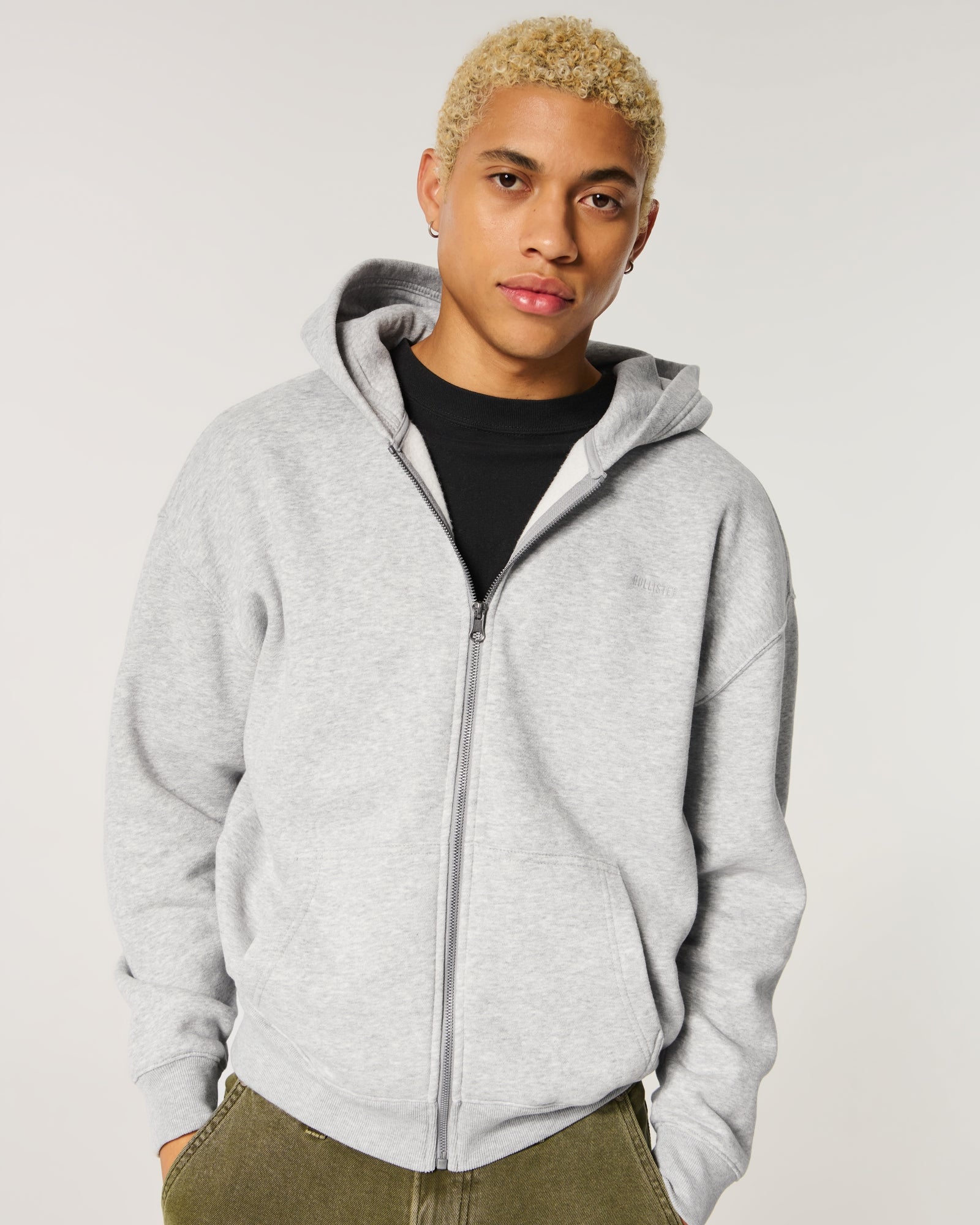 Hollister Boxy Zip-Up Hoodie