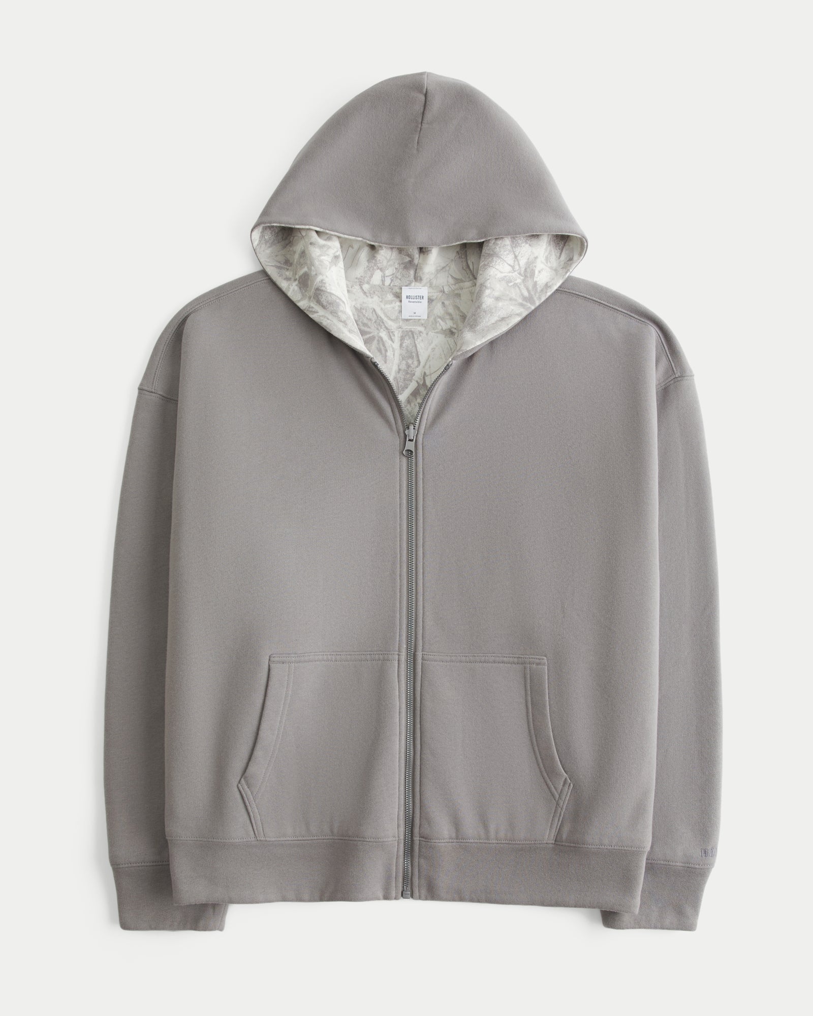 Hollister Boxy Reversible Camo Zip-Up Hoodie
