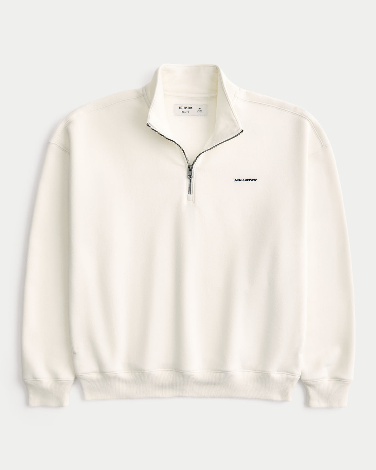 Hollister Hollister Feel Good Boxy Quarter-Zip Logo Sweatshirt
