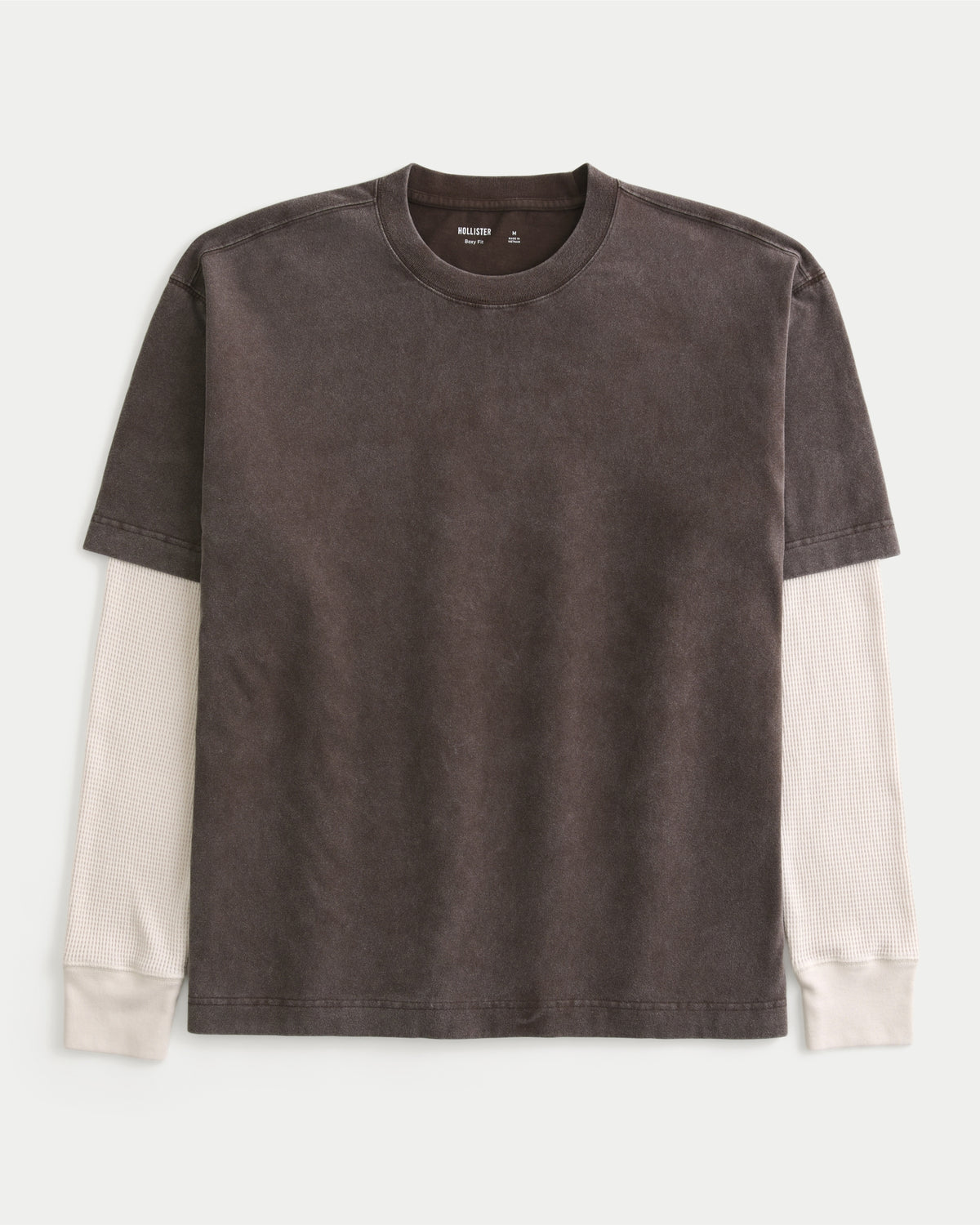 Hollister Boxy Layered Waffle 2-in-1 Crew T-Shirt