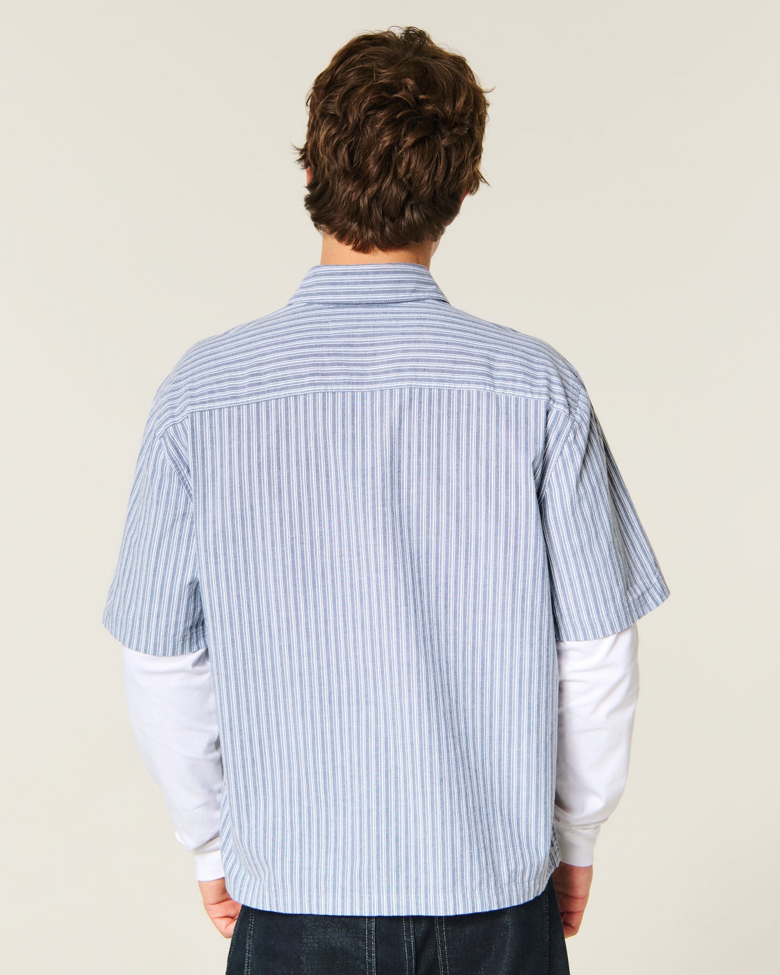 Hollister Boxy Button-Through Layered 2-in-1 Shirt