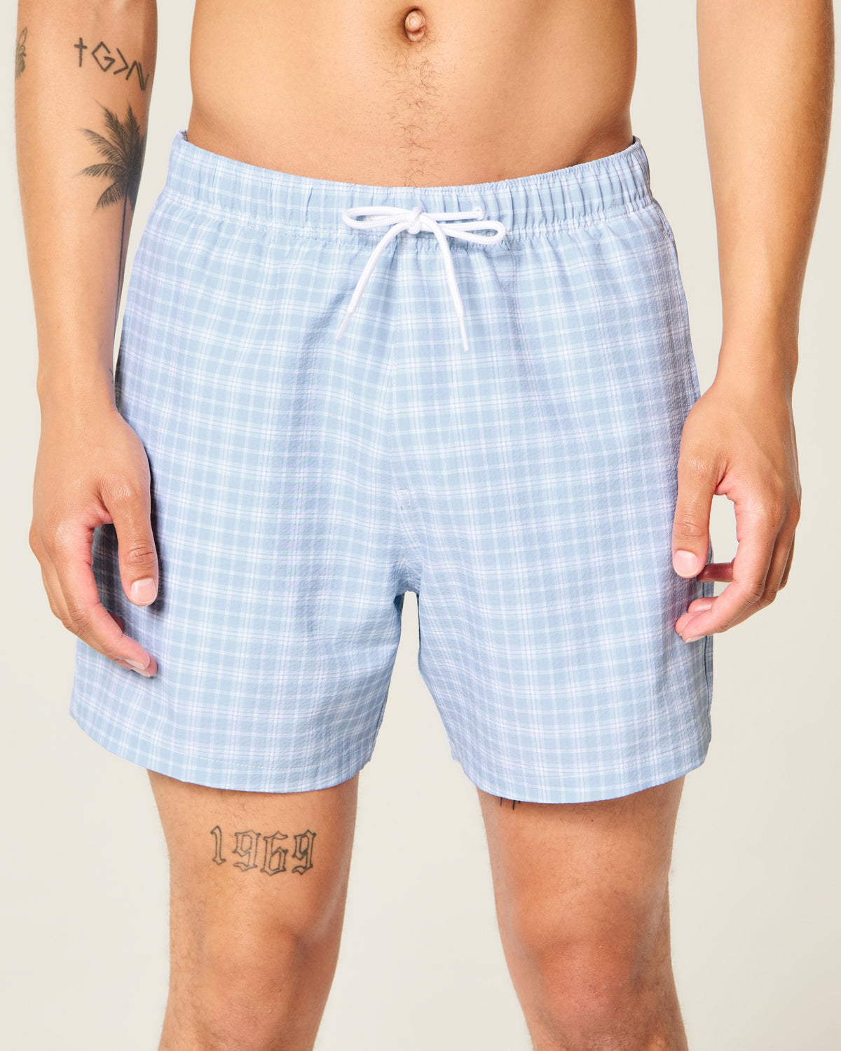 Hollister Seersucker Vacation Swim Trunks