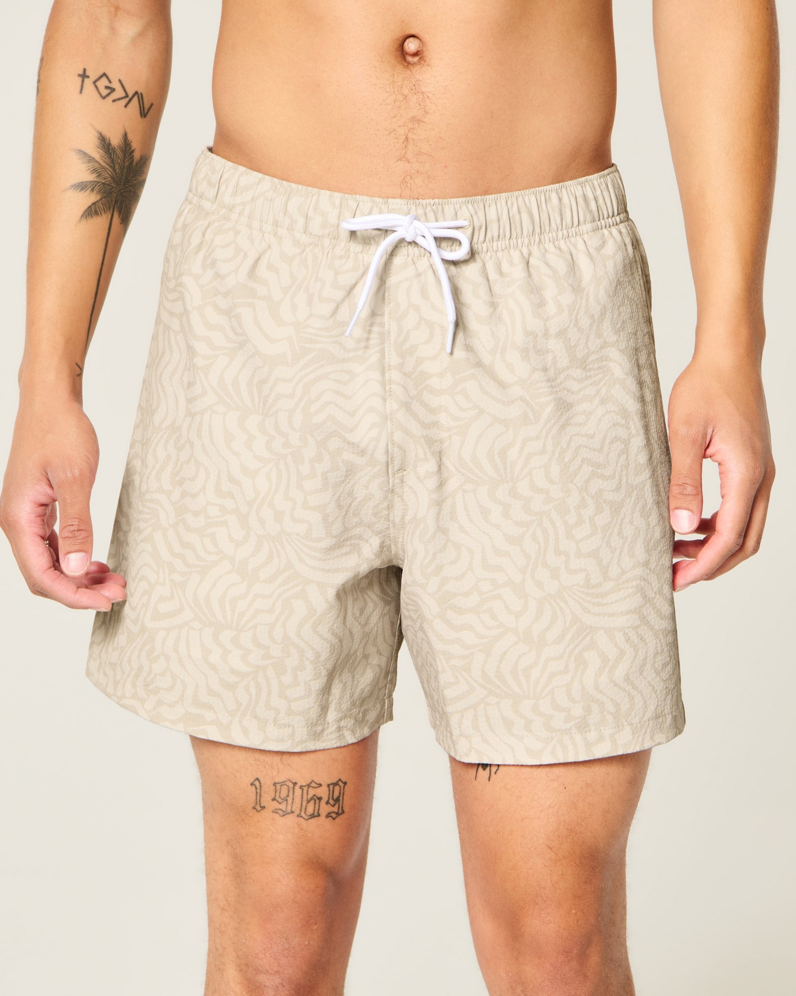 Hollister Seersucker Vacation Swim Trunks