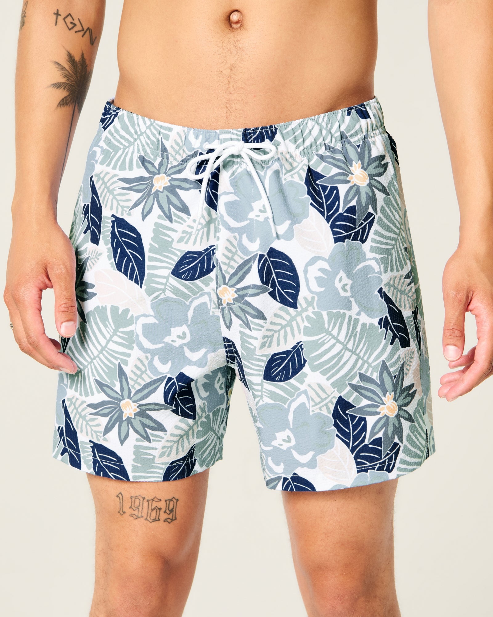 Hollister Seersucker Vacation Swim Trunks