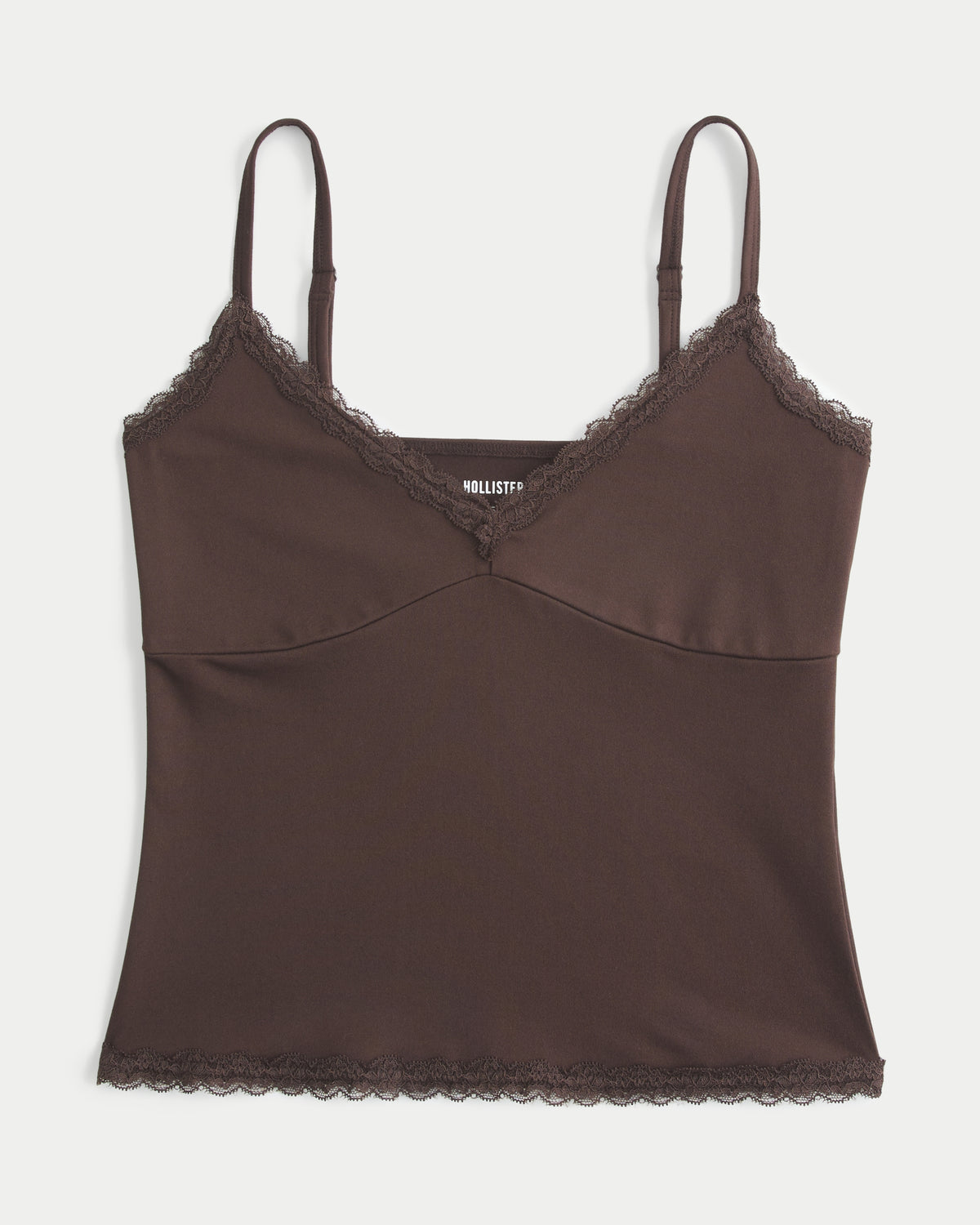 Hollister Smooth Seamless Fabric Lace Trim Cami