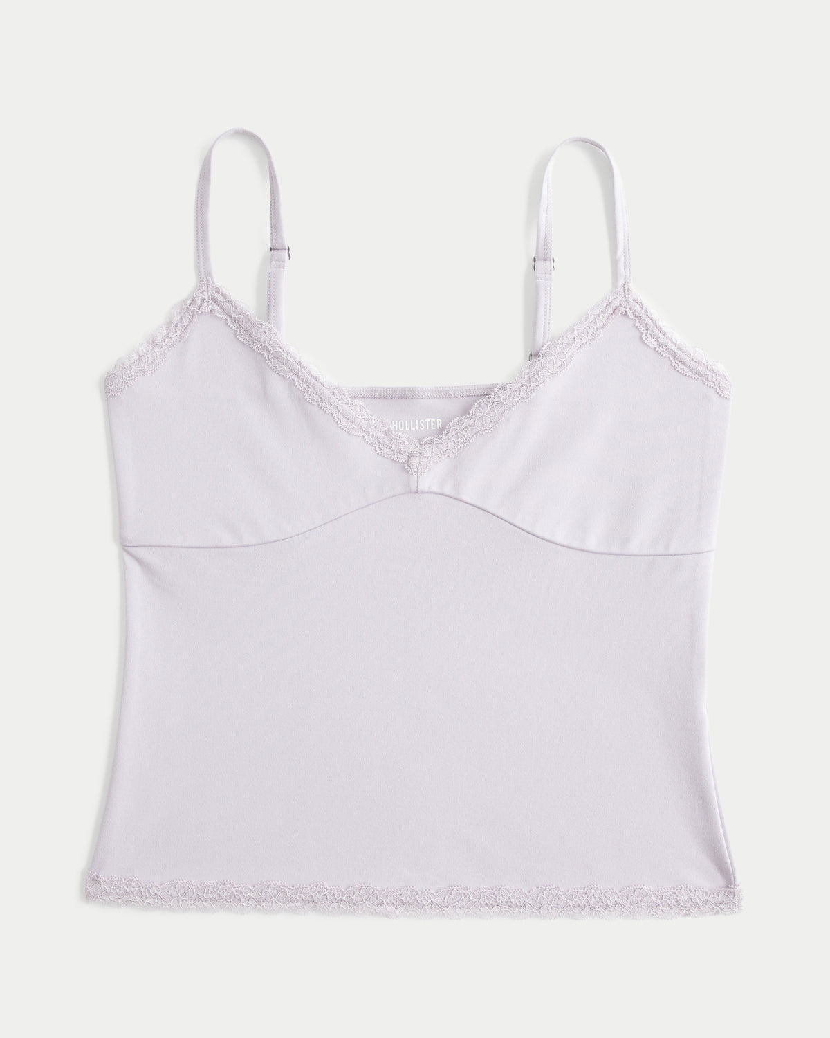 Hollister Smooth Seamless Fabric Lace Trim Cami