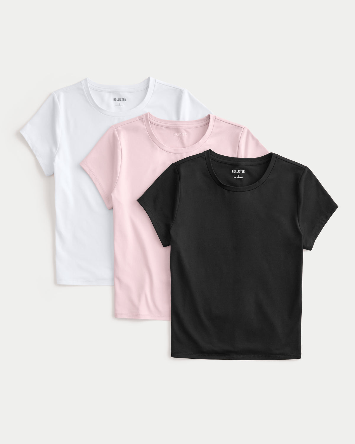 Hollister Seamless Fabric Crew Baby Tee 3-Pack