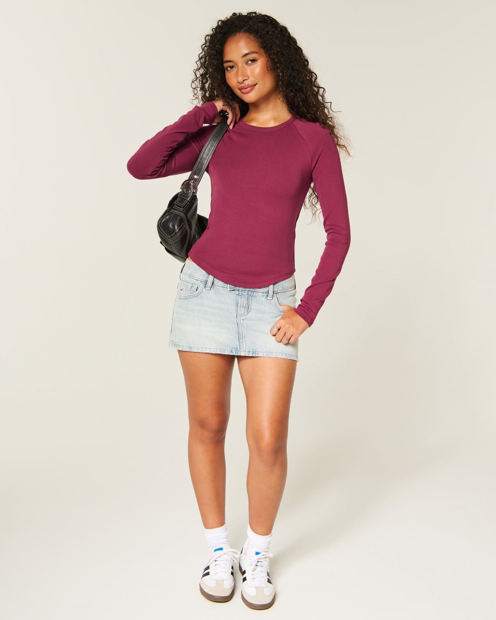 Hollister Long-Sleeve Raglan Crew T-Shirt