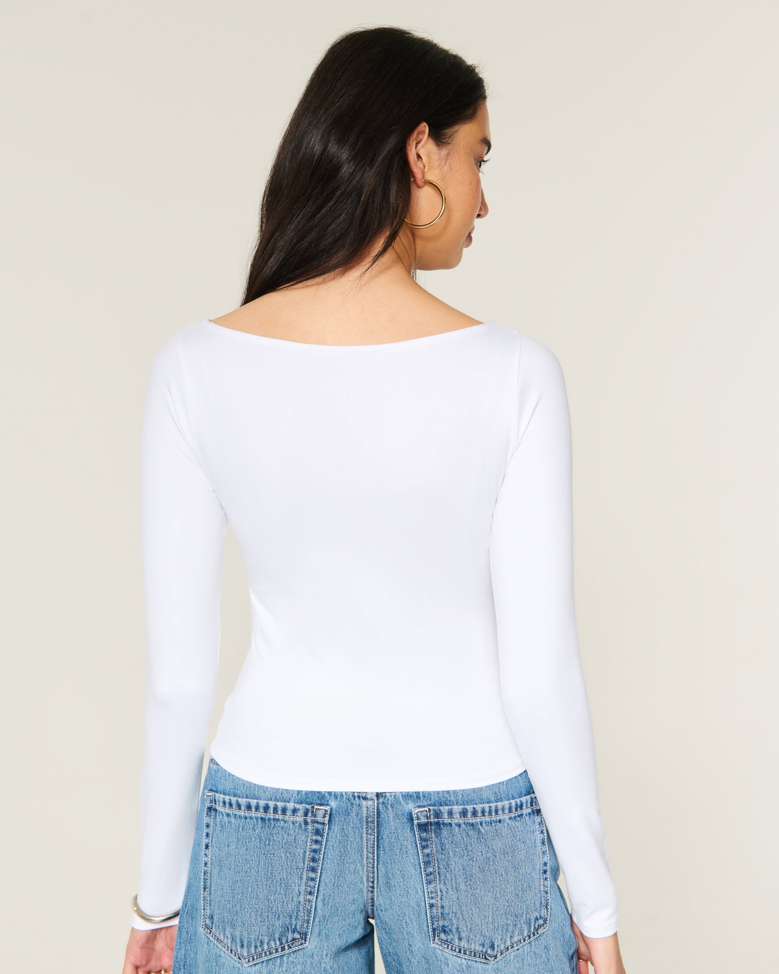 Hollister Soft Stretch Seamless Fabric Slash-Neck Top