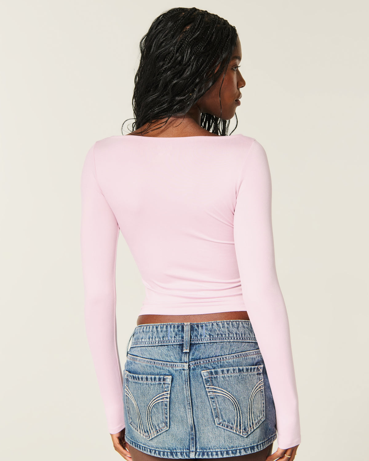 Hollister Soft Stretch Seamless Fabric Slash-Neck Top
