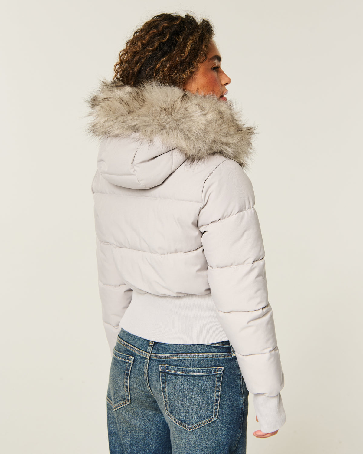 Hollister Hollister Peyton Faux Fur Trim Puffer Jacket