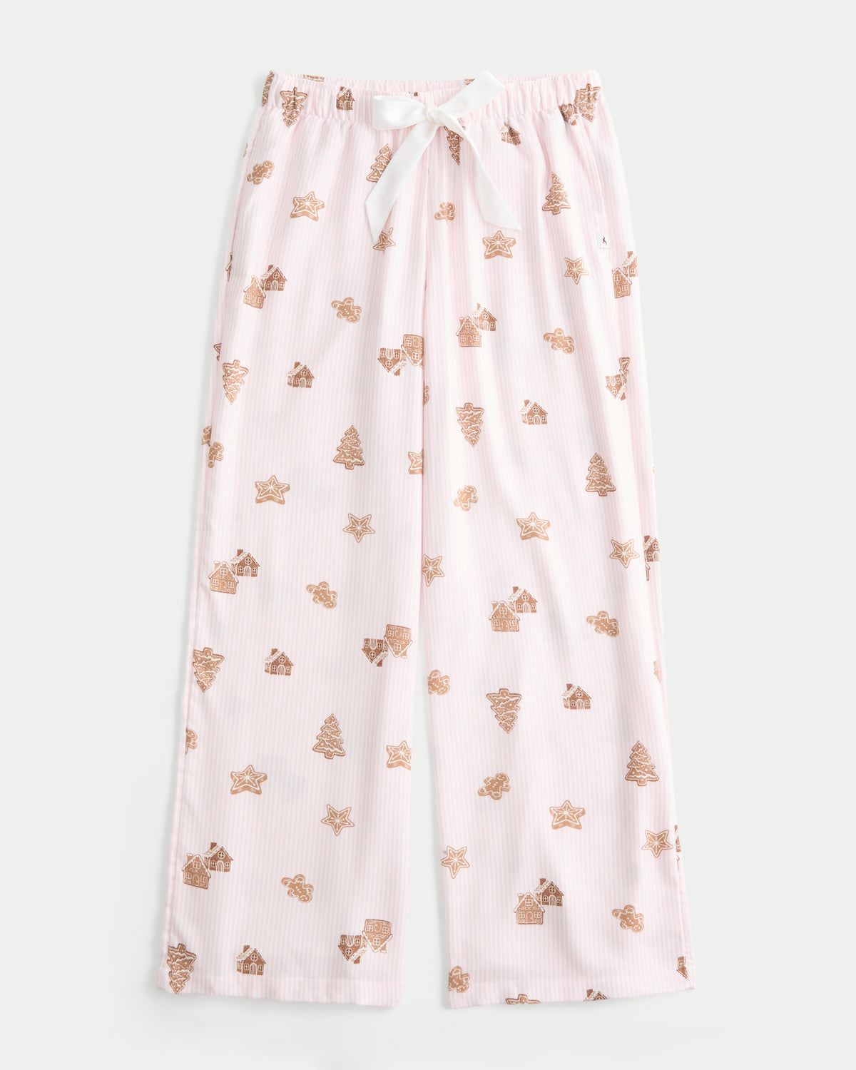 Hollister Satin Tie Flannel Wide-Leg Pants