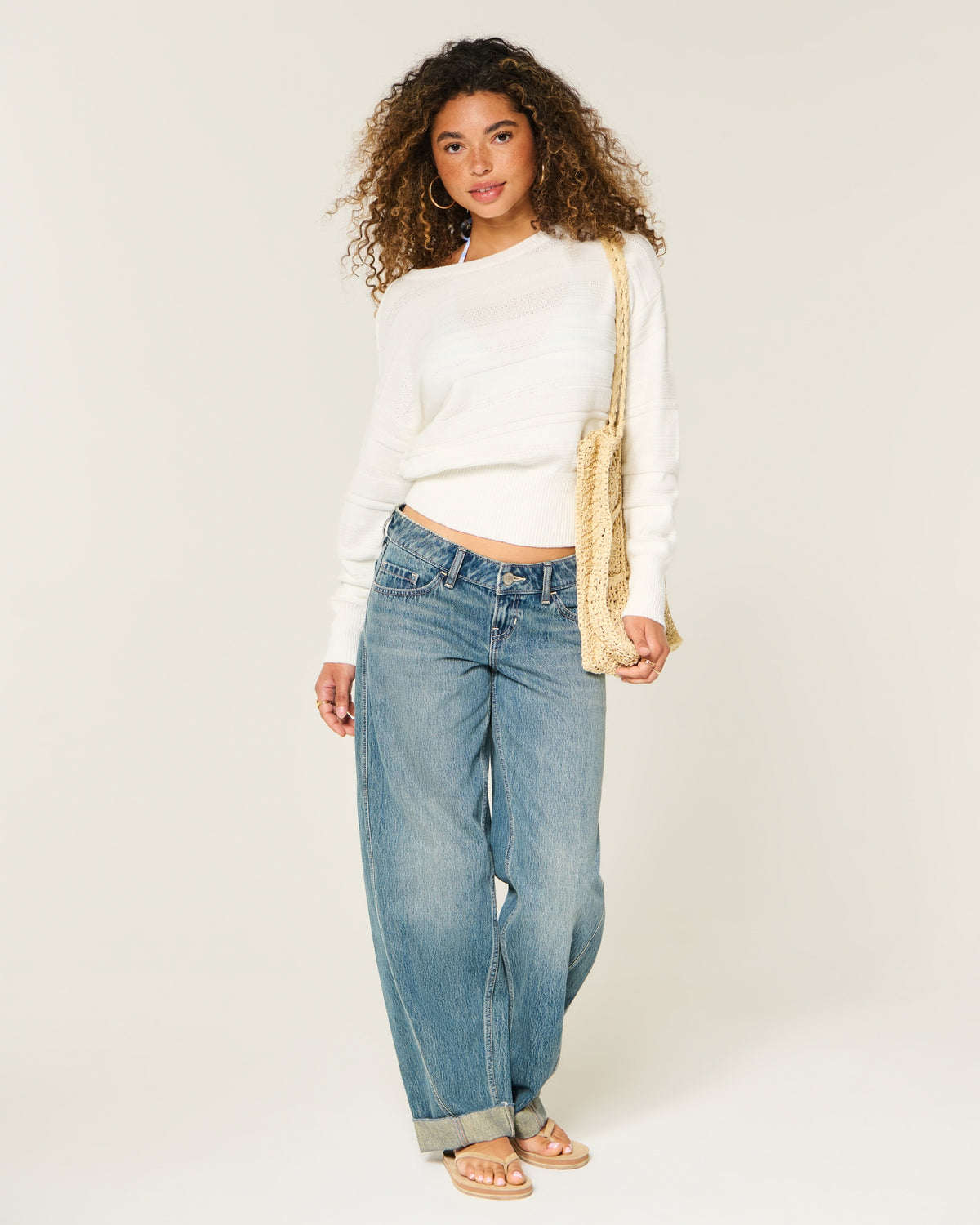 Hollister Banded Textural Sweater