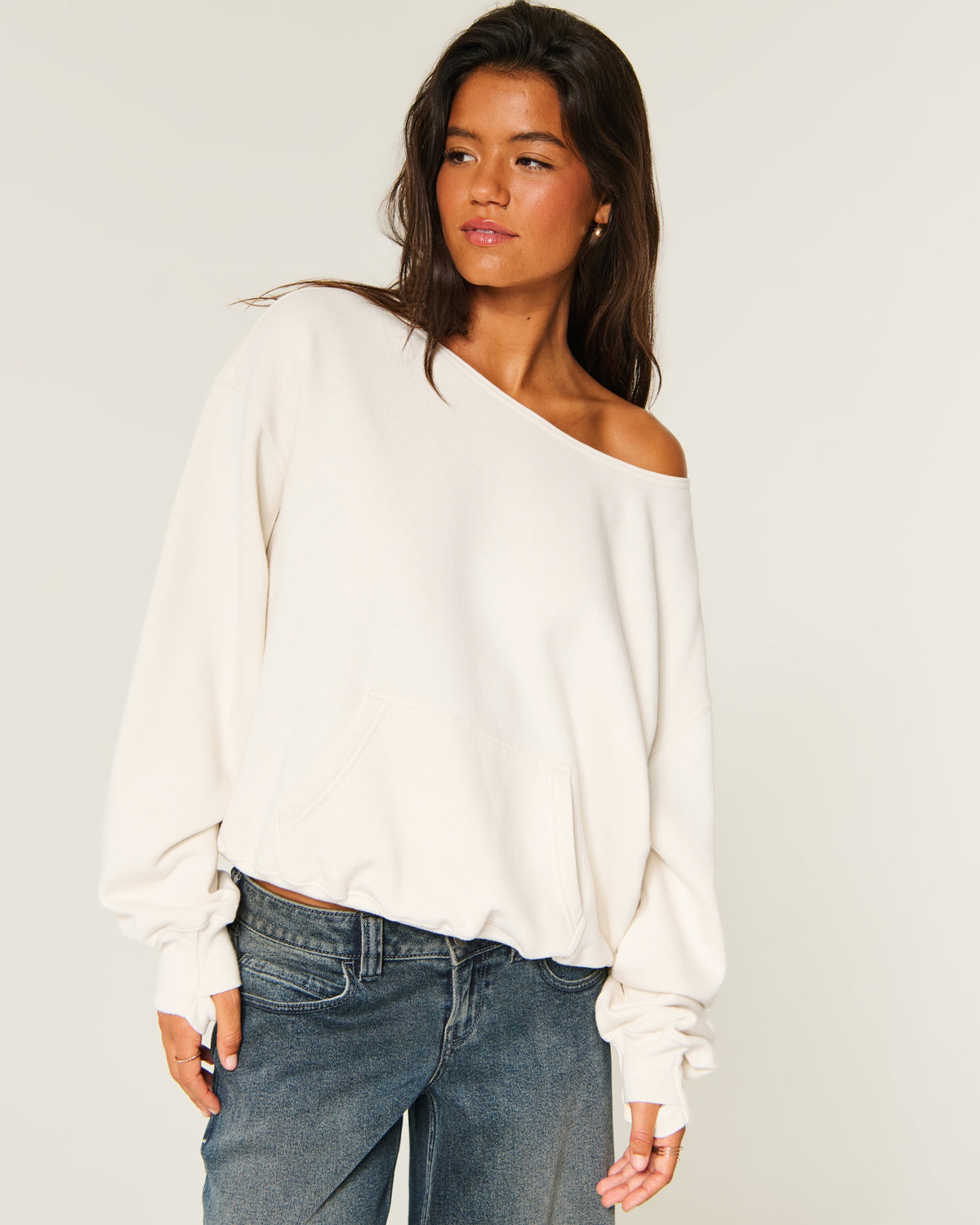 Hollister Hollister Feel Good Easy Off-the-Shoulder Sweatshirt